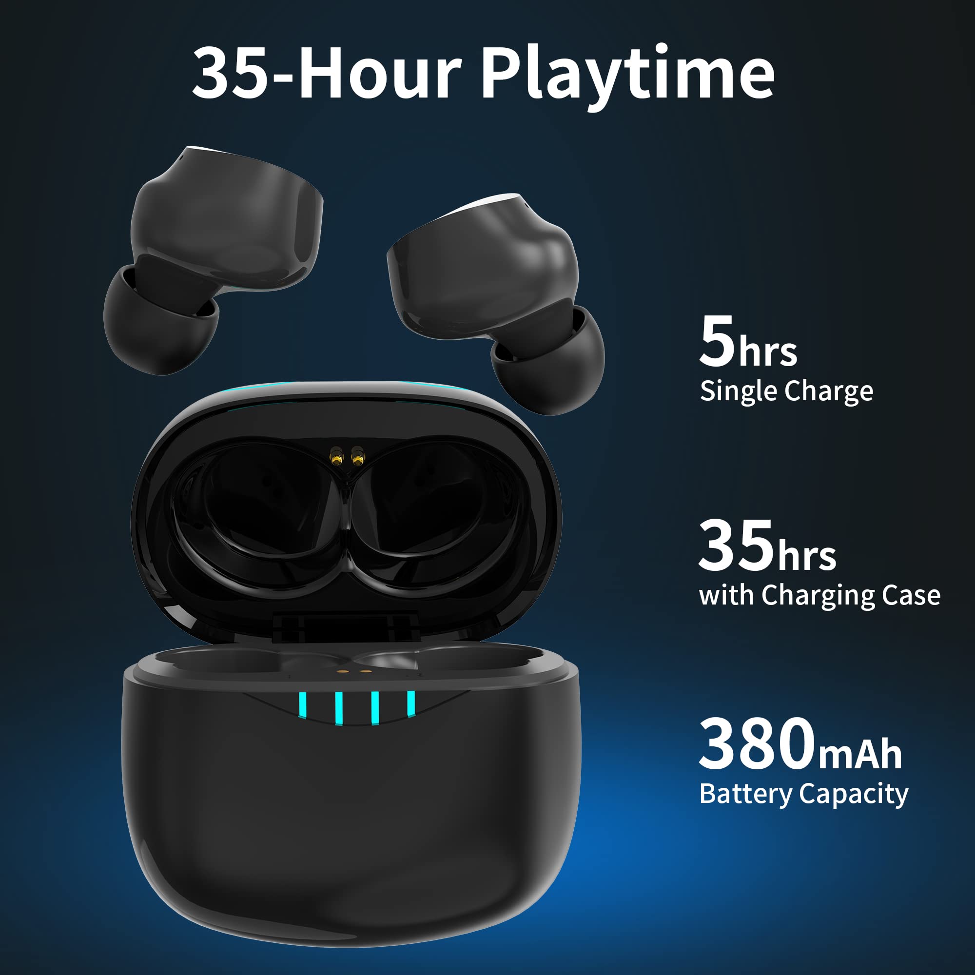 Small Wireless Earbuds - Mini Bluetooth Headphones with 36H Playtime, IPX5 Waterproof, Stereo Sound & Built-in Mic | Perfect for Sports, Workouts & Daily Commute