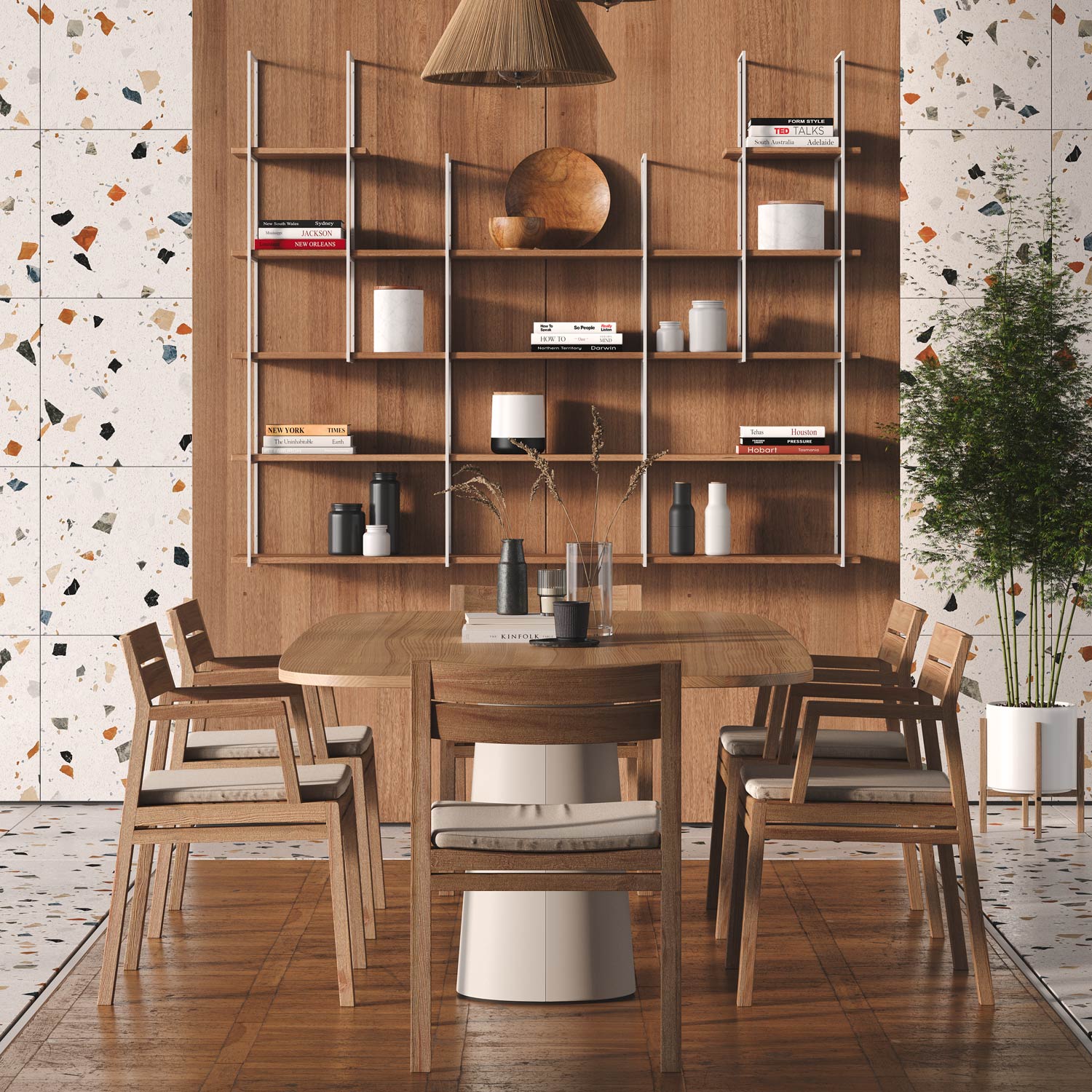 Lloyd Maple 4 Tier Wooden Shelf - Rustic Bookshelf & Display Organizer for Living Room, Bedroom, or Office Storage