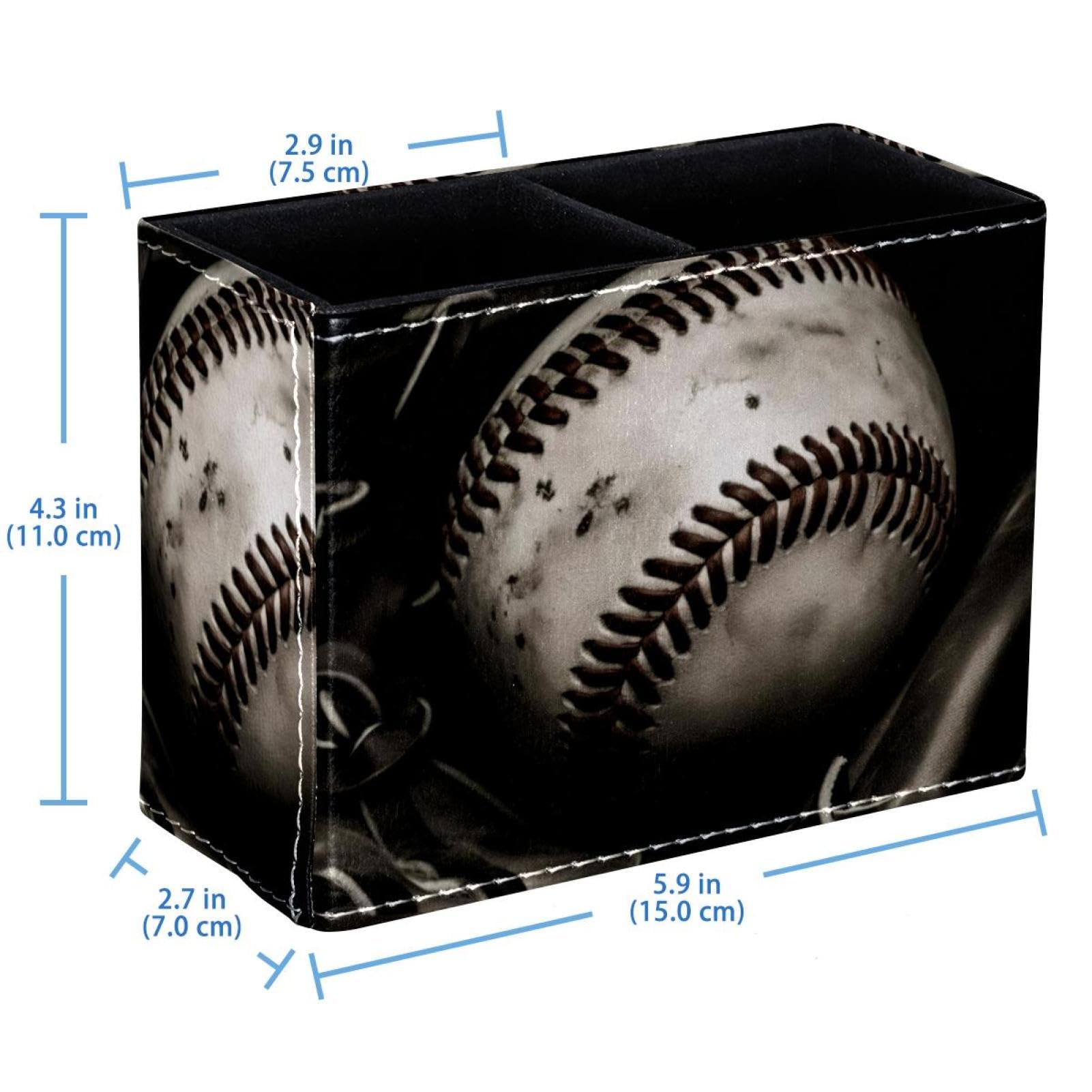 Baseball Themed Pencil Holder & Makeup Brush Organizer - Stylish Desk Accessory for School, Office, and Makeup Vanity