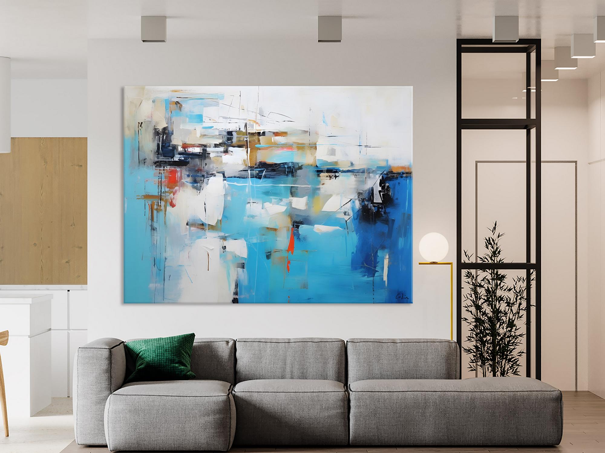 Hand Painted Abstract Acrylic Wall Art - Modern Contemporary Original Painting for Living Room & Dining Room Decor - Perfect for Home, Office, and Gift Giving