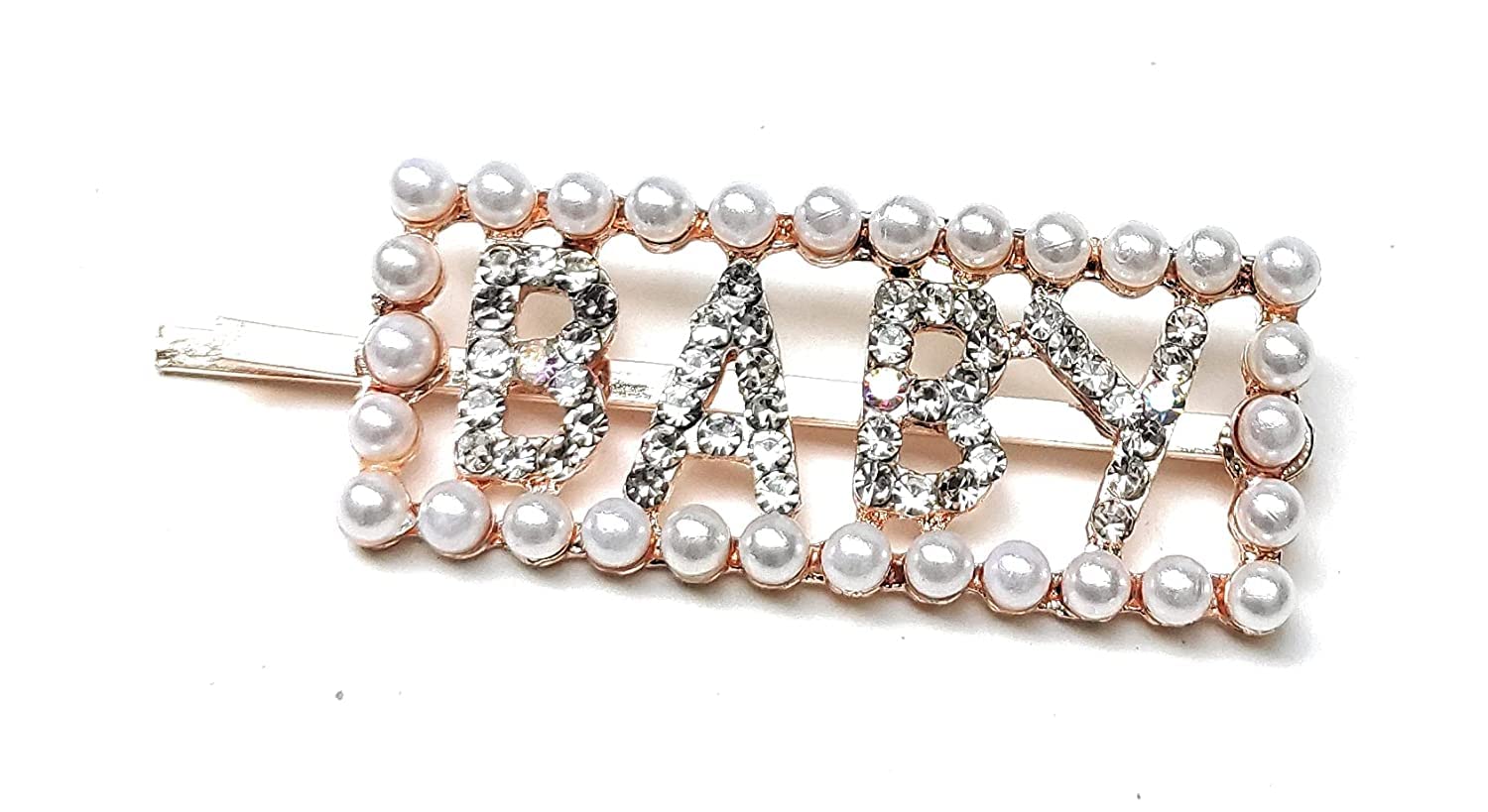 Sparkly Rhinestone Letter Bobby Pins for Women & Girls - Crystal Hair Clips with Metal Base - Pack of 4 - Perfect for Parties, Weddings & Everyday Hair Styling