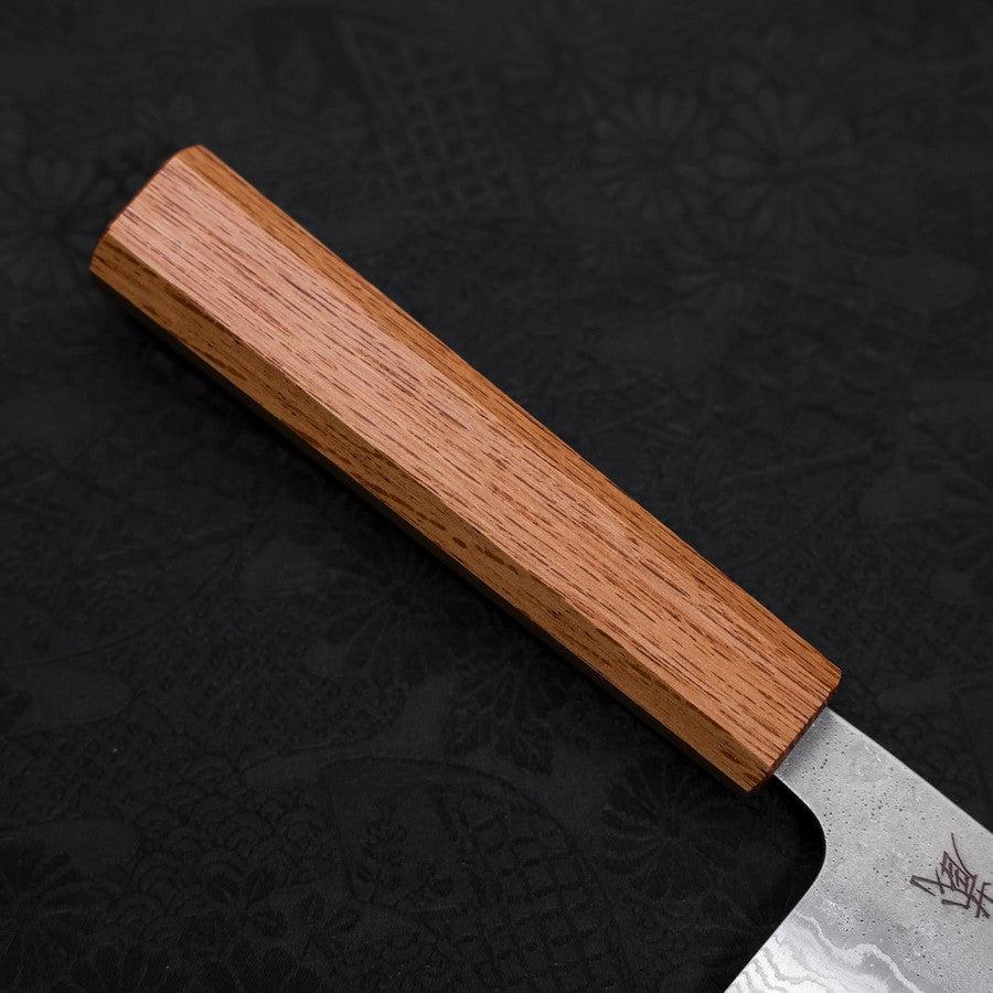 Premium 440C Santoku Knife - 165mm Nashiji Damascus Blade with Oak Handle - Perfect for Slicing, Dicing & Chopping Vegetables, Meat & Fish