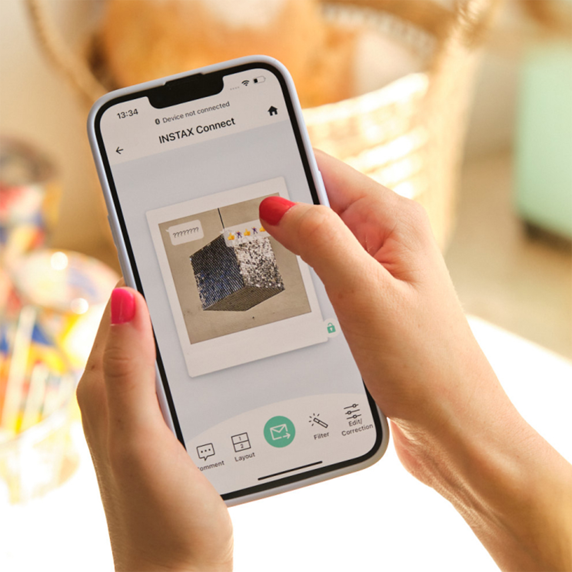Fujifilm Instax Square Link Smartphone Printer - Print Photos Instantly from Phone in Midnight Green | Perfect for Travel, Parties & DIY Scrapbooking