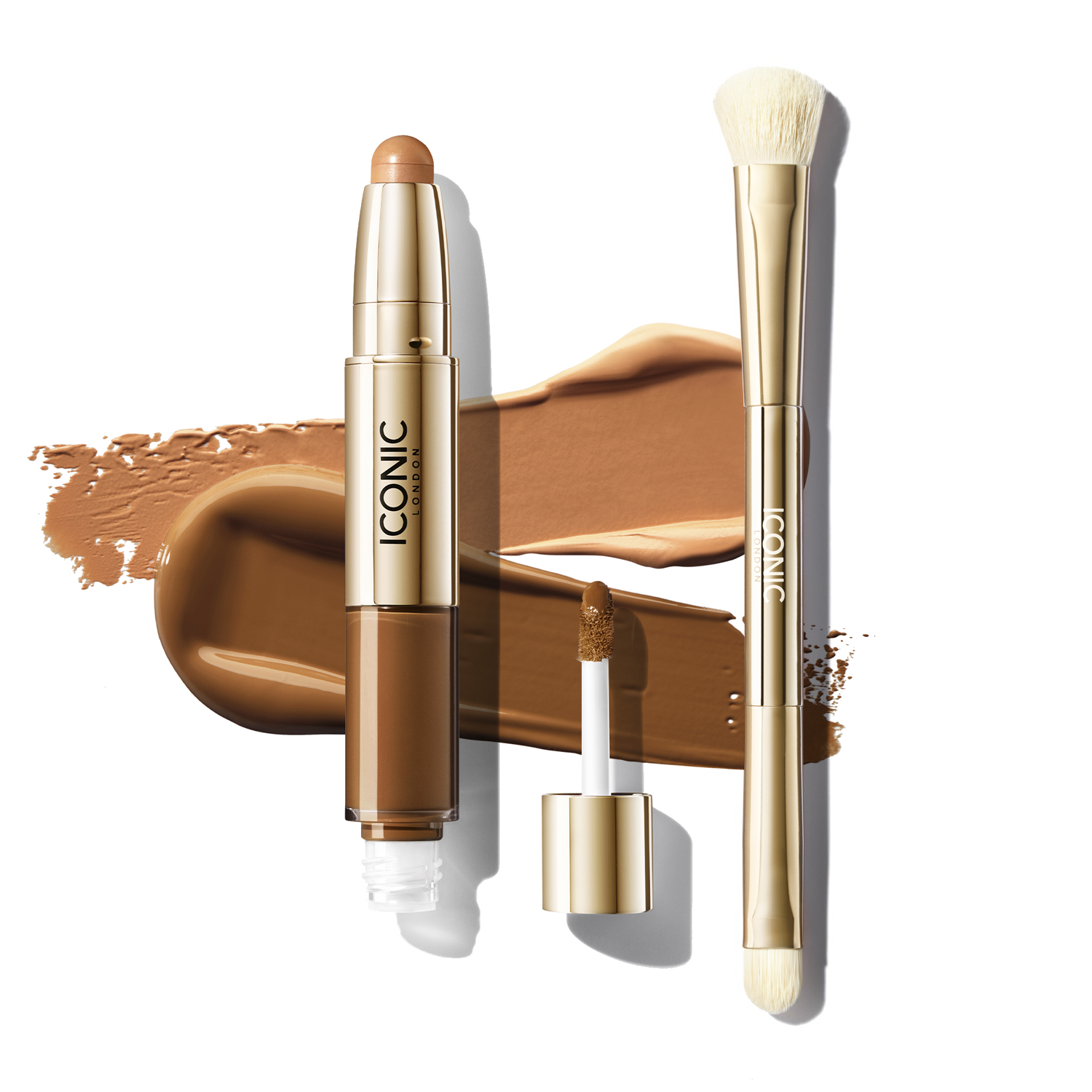 Radiant Concealer & Brightening Duo with Brush - Full Coverage Makeup for Dark Circles & Blemishes - Perfect for Everyday Wear & Special Occasions