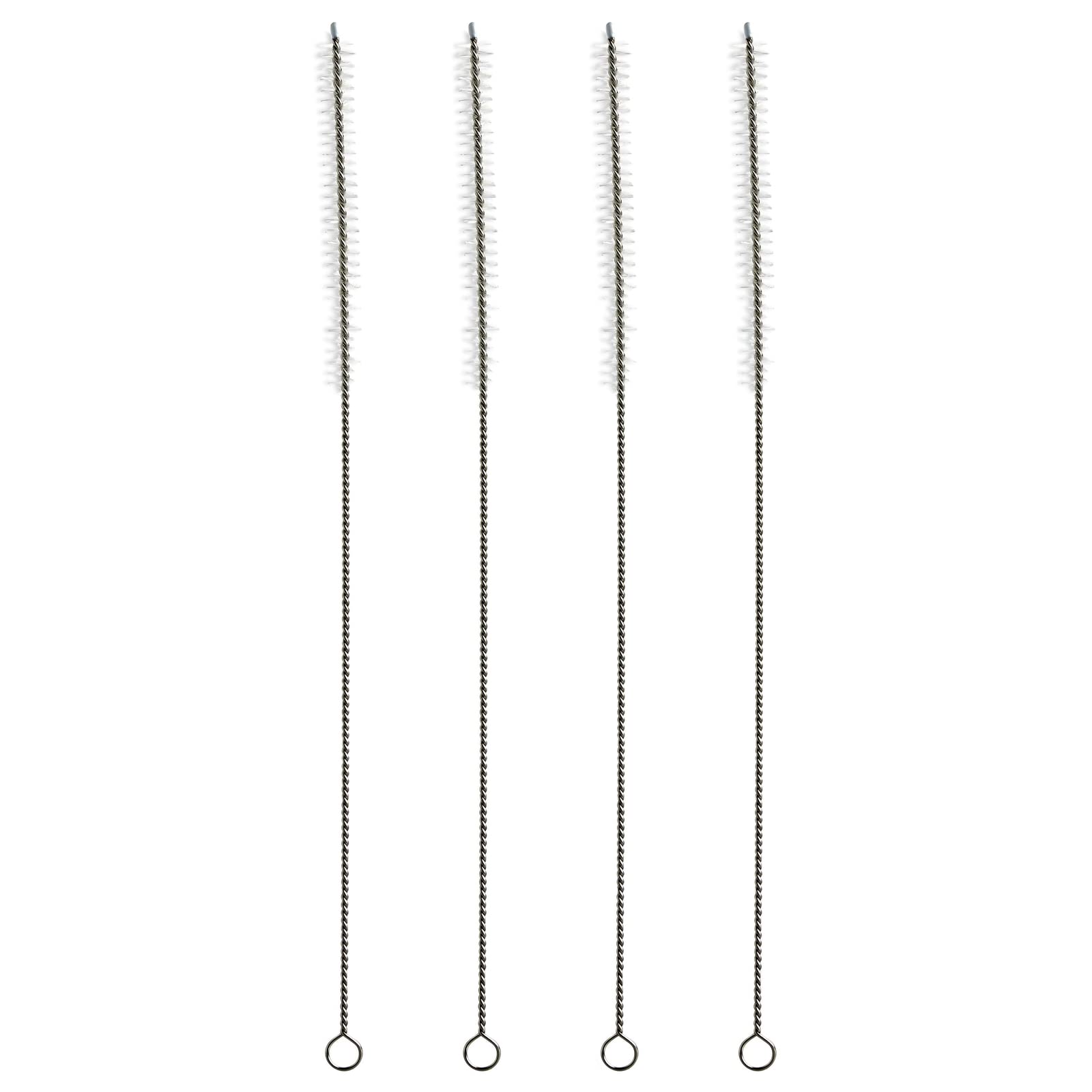 4-Pack Extra Long Stainless Steel Straw Cleaner Brush - 12