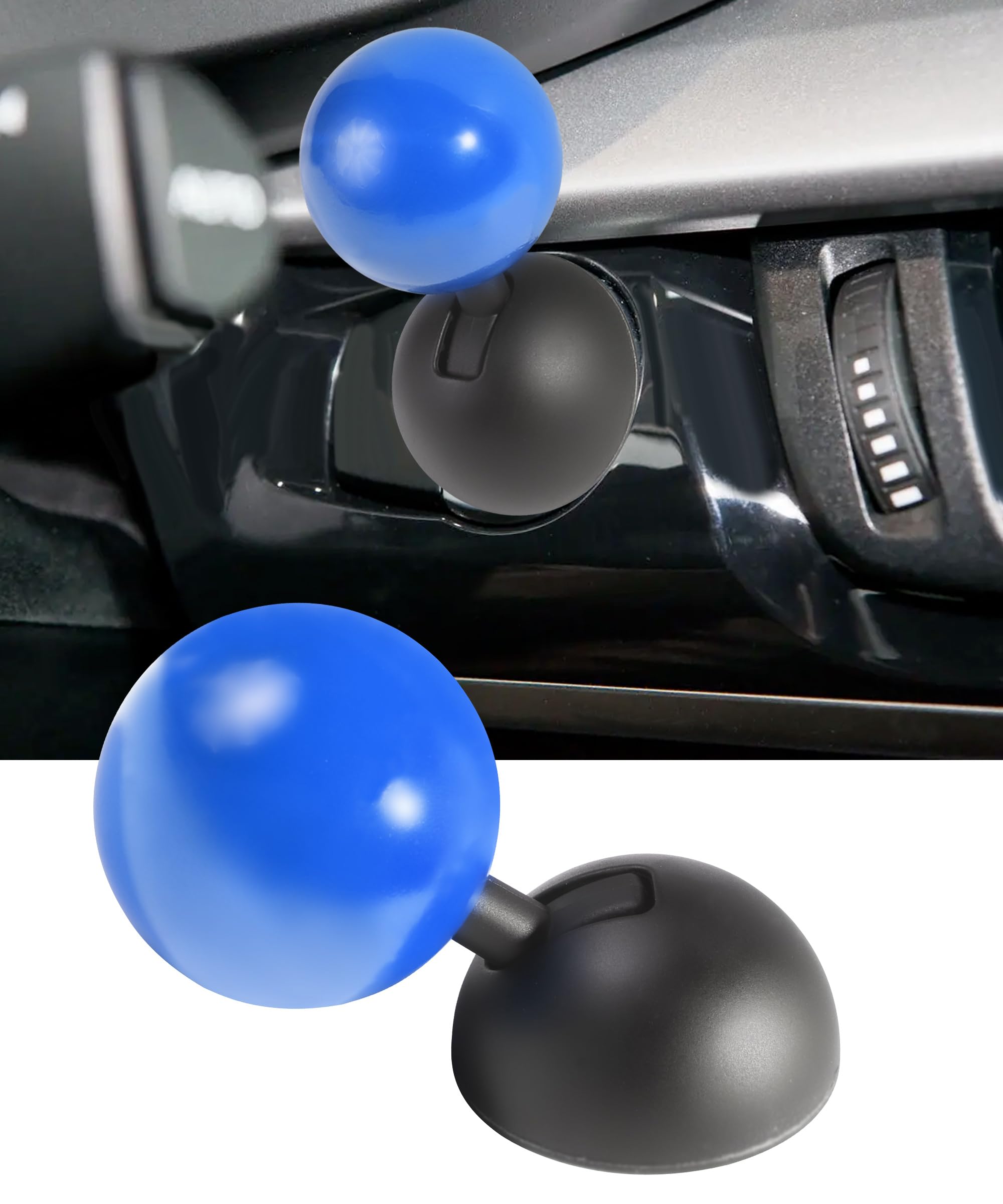 Car One-Button Start Lever - Push to Start Rocker Switch | Automotive Engine Start Stop Button Cover with Decorative Ball-Bar (Blue) | Easy Installation & Stylish Upgrade for Car Interiors | Perfect for DIY Car Modifications & Vehicle Customization
