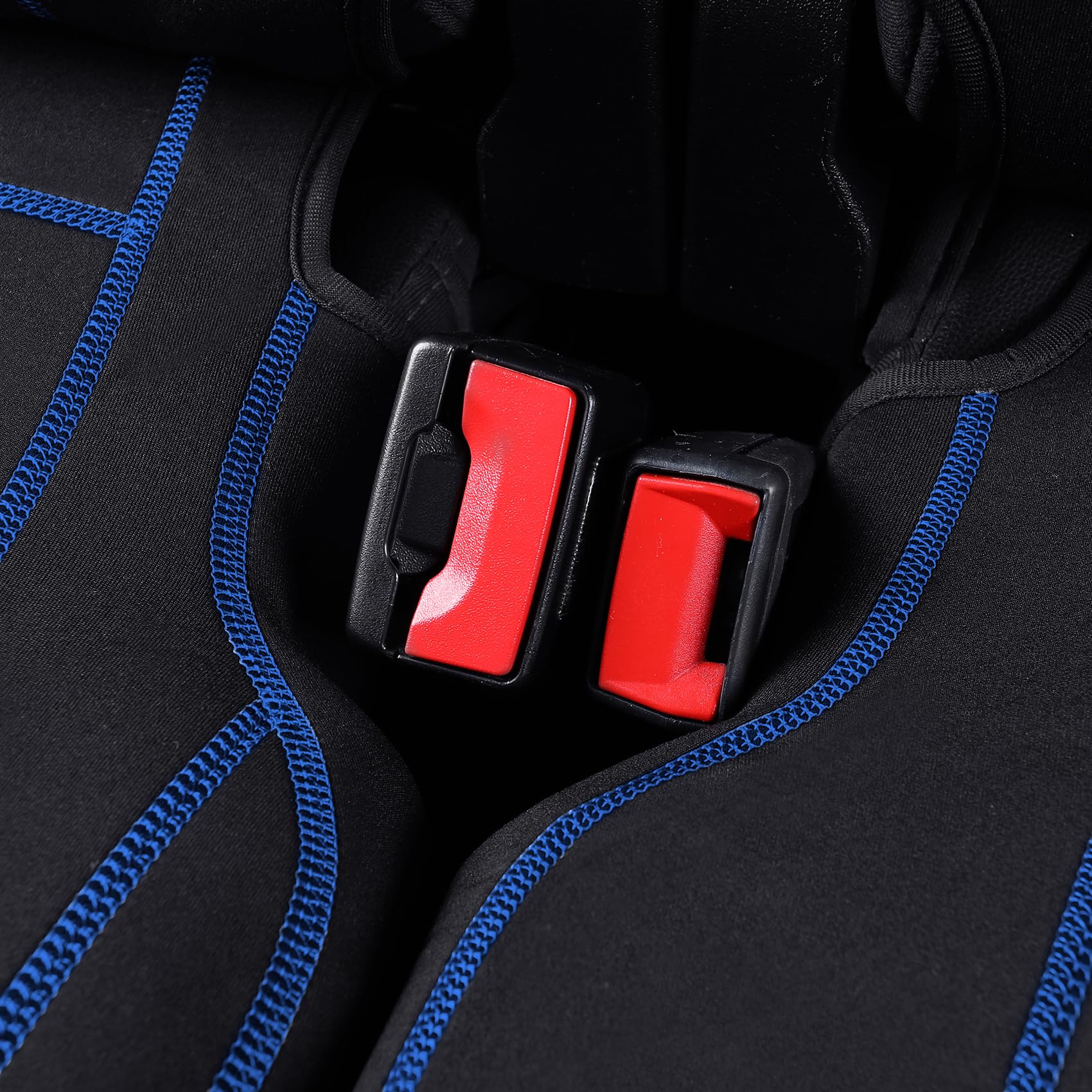 Waterproof Neoprene Front Car Seat Covers for 2015-2025 Ford F150 Crew Cab & 2017-2025 F250 F350 F450 Trucks - Durable Back Seat Protector (Blue & Black) | Perfect for Work Trucks, Off-Roading & Family Road Trips