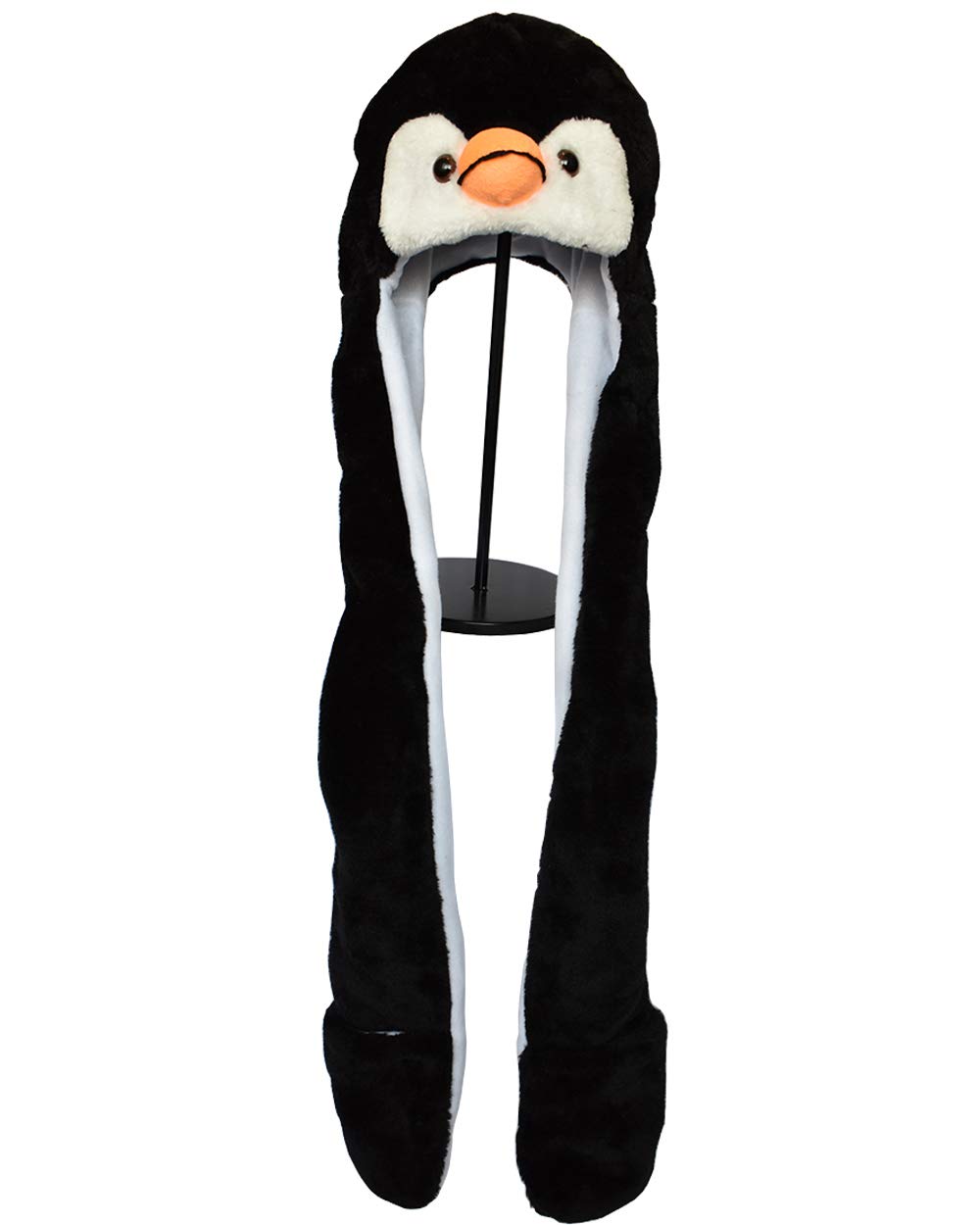 Warm Unisex Winter Plush Animal Hat with Paws - Cozy Faux Fur Earflap Beanie for Men & Women - Perfect for Snow Days, Christmas Gifts & Outdoor Activities