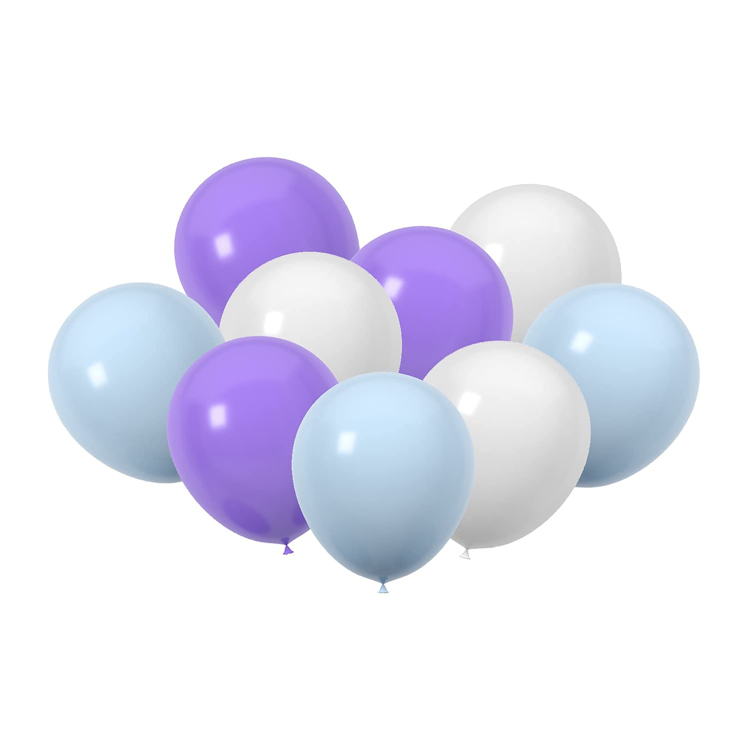60 Pcs 12 Inch Latex Balloons Bulk Pack - Purple Blue White Party Balloons for Birthday, Wedding, Baby Shower Decorations | Spring Summer Party Supplies | Indoor & Outdoor Events, Photo Backdrops, Graduation Celebrations