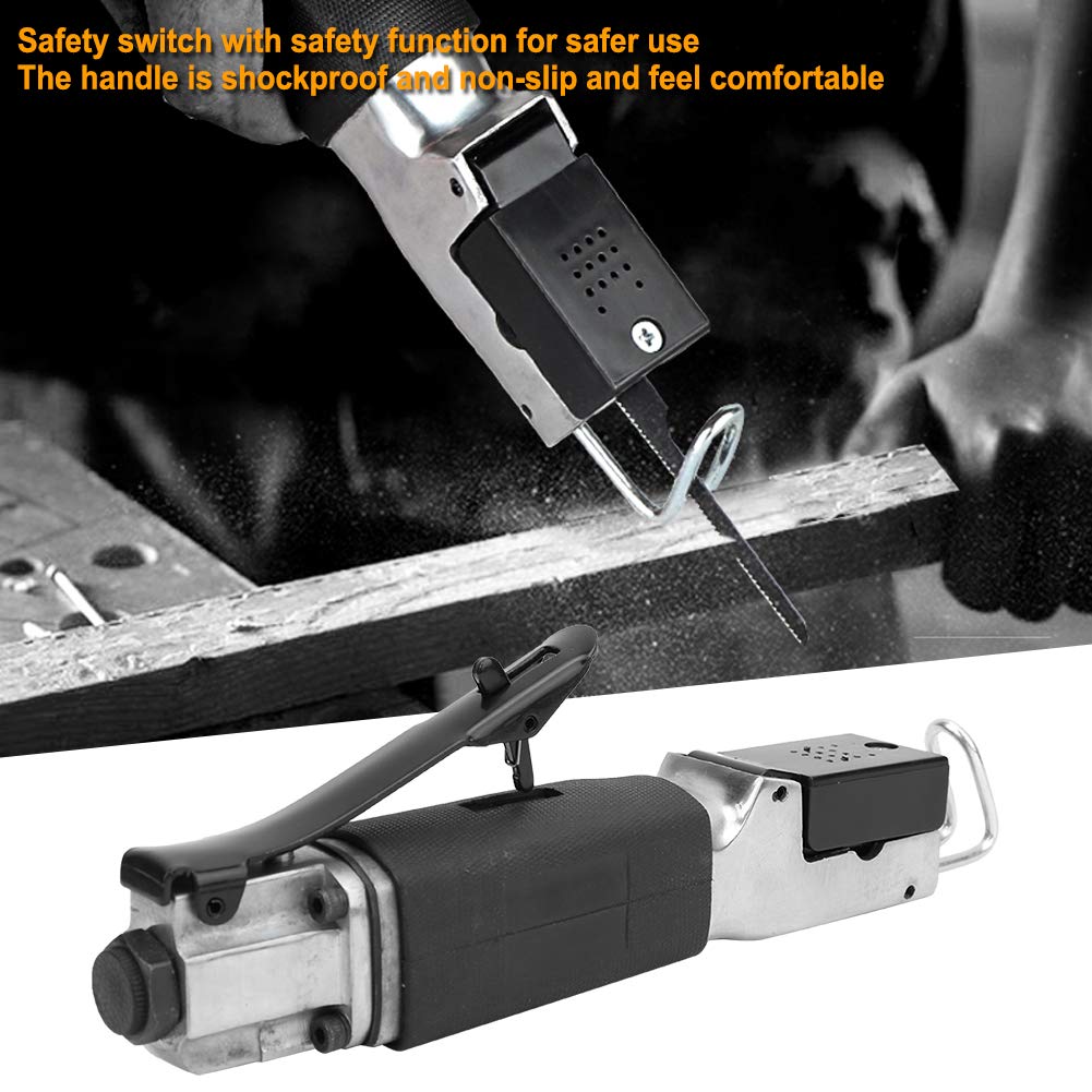 Air Reciprocating Saw - Heavy Duty Pneumatic Metal Cutting Tool with 3PC Saw Blades for Aluminum Sheet Metal | Ideal for HVAC, Auto Repair & Metal Fabrication