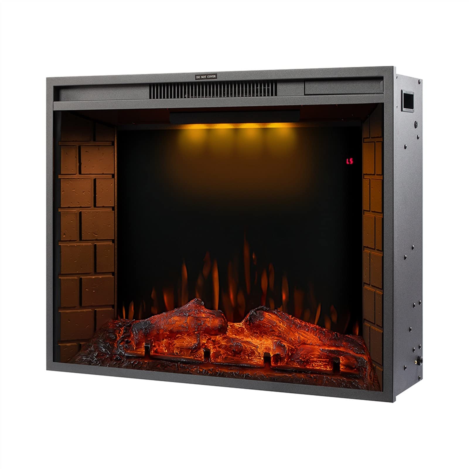28 Inch Electric Fireplace Insert with Touch Screen & LED Flame - Realistic Artificial Fireplace Heater for Living Room, Bedroom, Office - Energy Efficient Home Decor & Winter Warming Solution