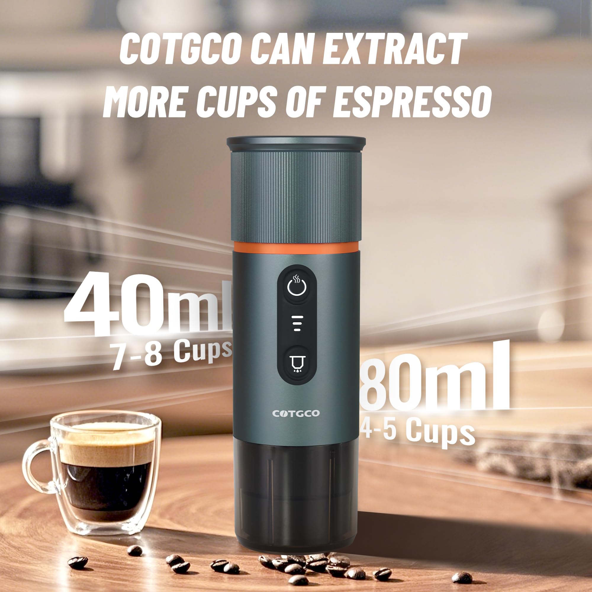 Portable Electric Espresso Coffee Maker - 12V Mini Travel Espresso Machine, Compatible with Nespresso Capsules - Perfect for Car, Hiking, Camping & Office Use