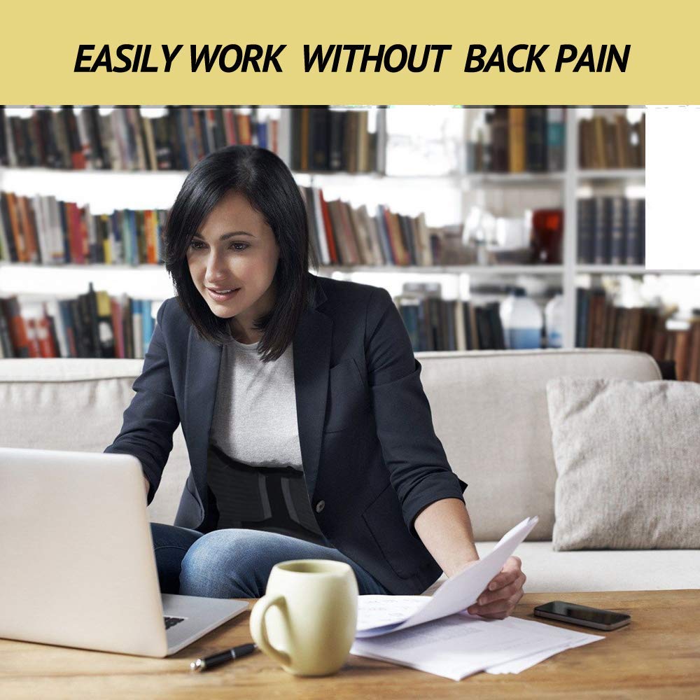 Lower Back Brace for Pain Relief - Adjustable Lumbar Support Belt for Sciatica, Herniated Disc & Posture Correction - Men & Women - Ideal for Lifting, Office Work & Driving