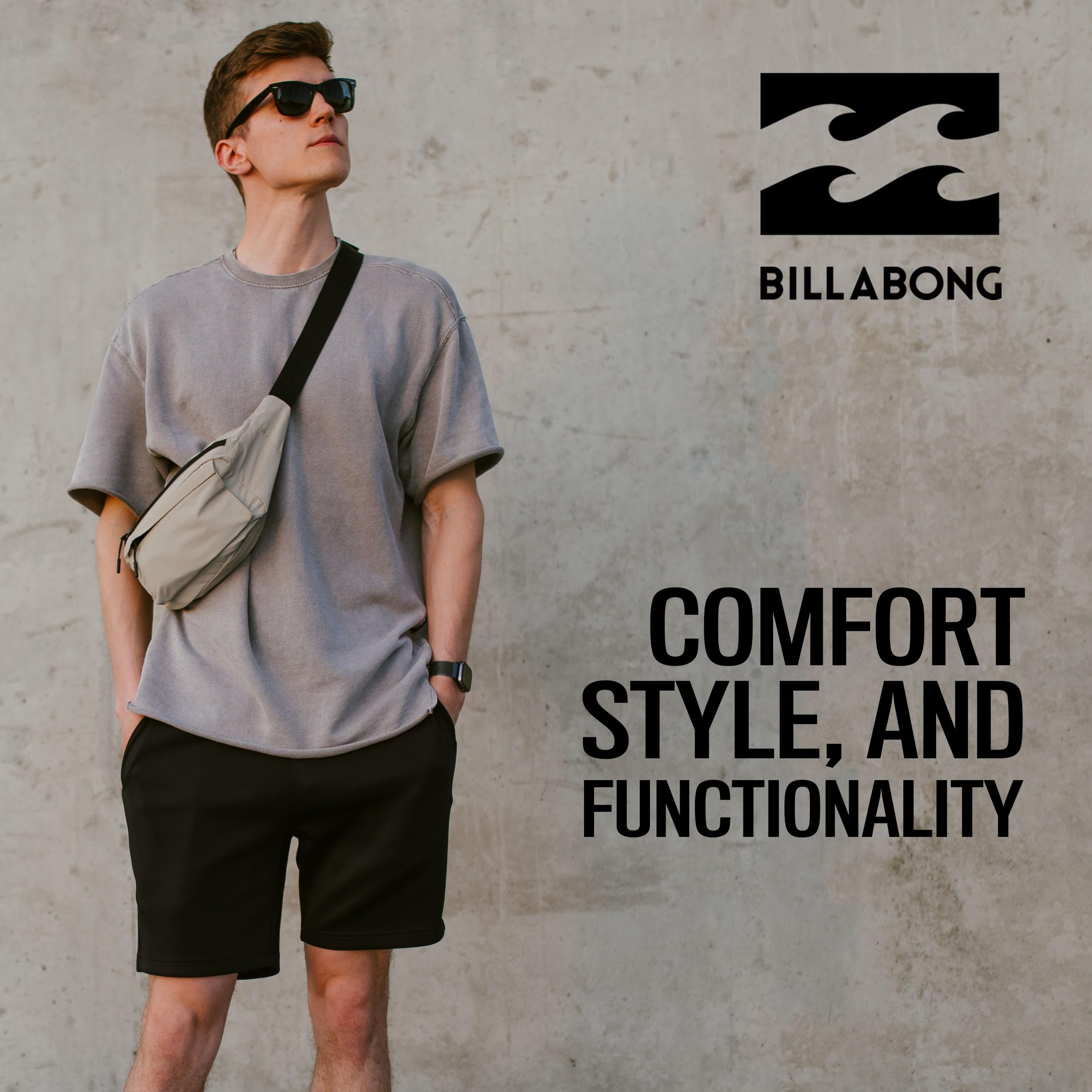 Billabong Men's Big and Tall Cotton Stretch Lounge Shorts - Loose Fit Oversized Casual Shorts for Summer, Beach, and Relaxation