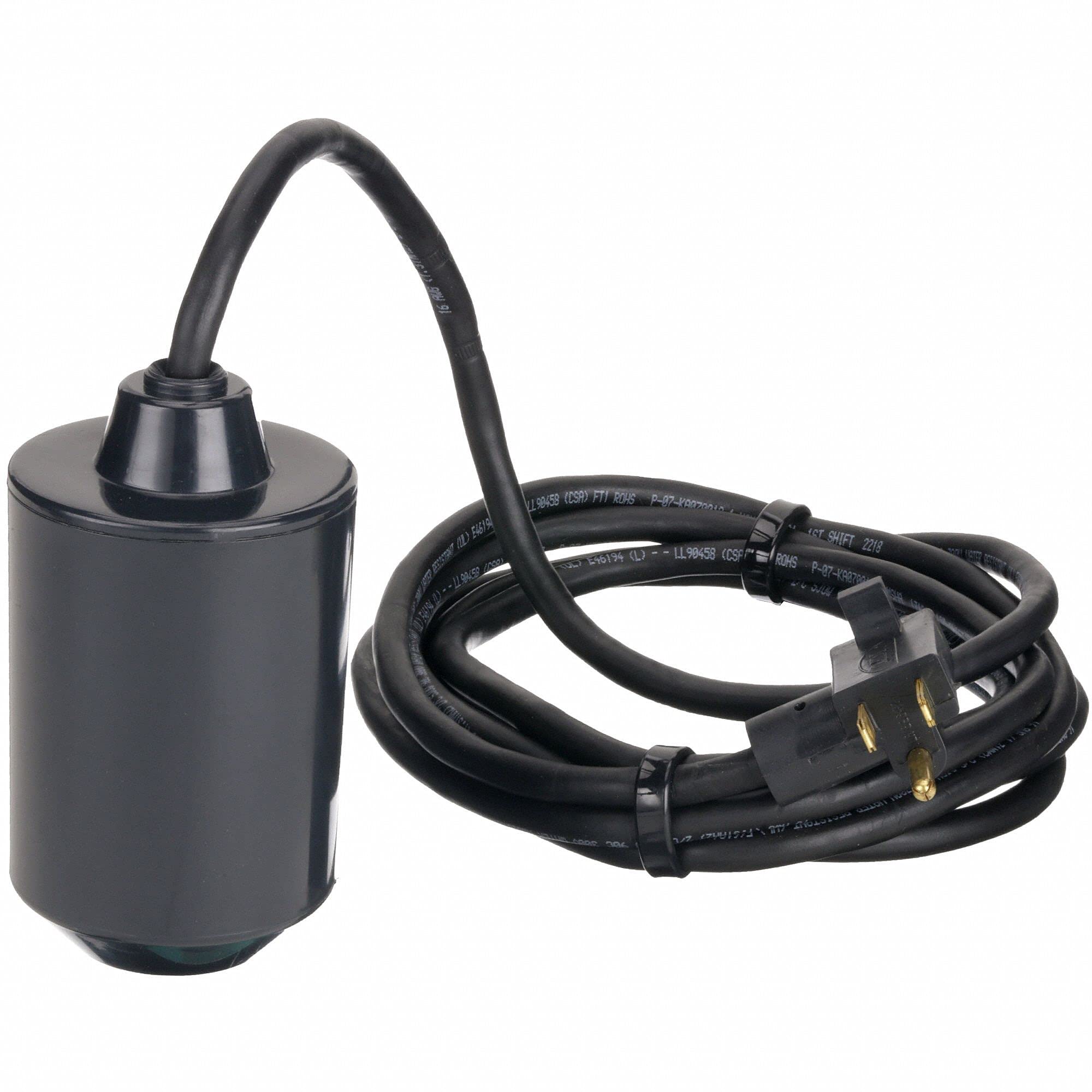 Dayton Tether Float Switch - Mechanical Normally Open Switch (6PNV1) for Water Level Control in Tanks, Pools, and Sump Pumps