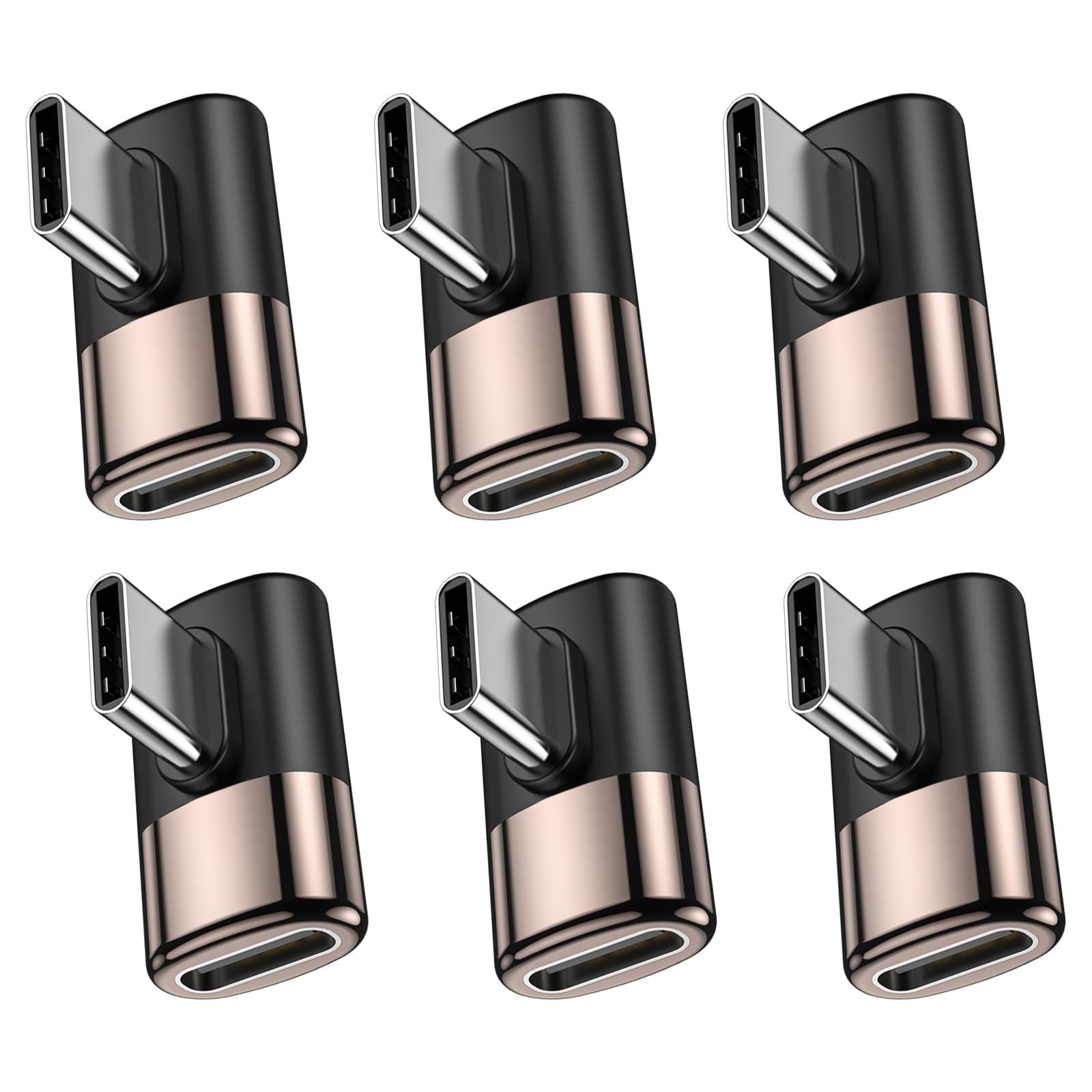 MOGOOD 6-Pack Right Angle USB C Extender Adapter - 90 Degree USB Type C Thunderbolt