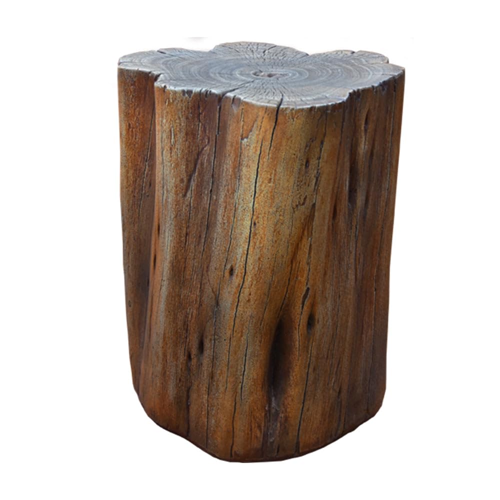 Elementi Warren Redwood Outdoor Fire Pit Seating - 18 Inch Concrete Backyard Chair for Patio, Garden & Poolside - Durable Firepit Accessories & Weather-Resistant Patio Furniture