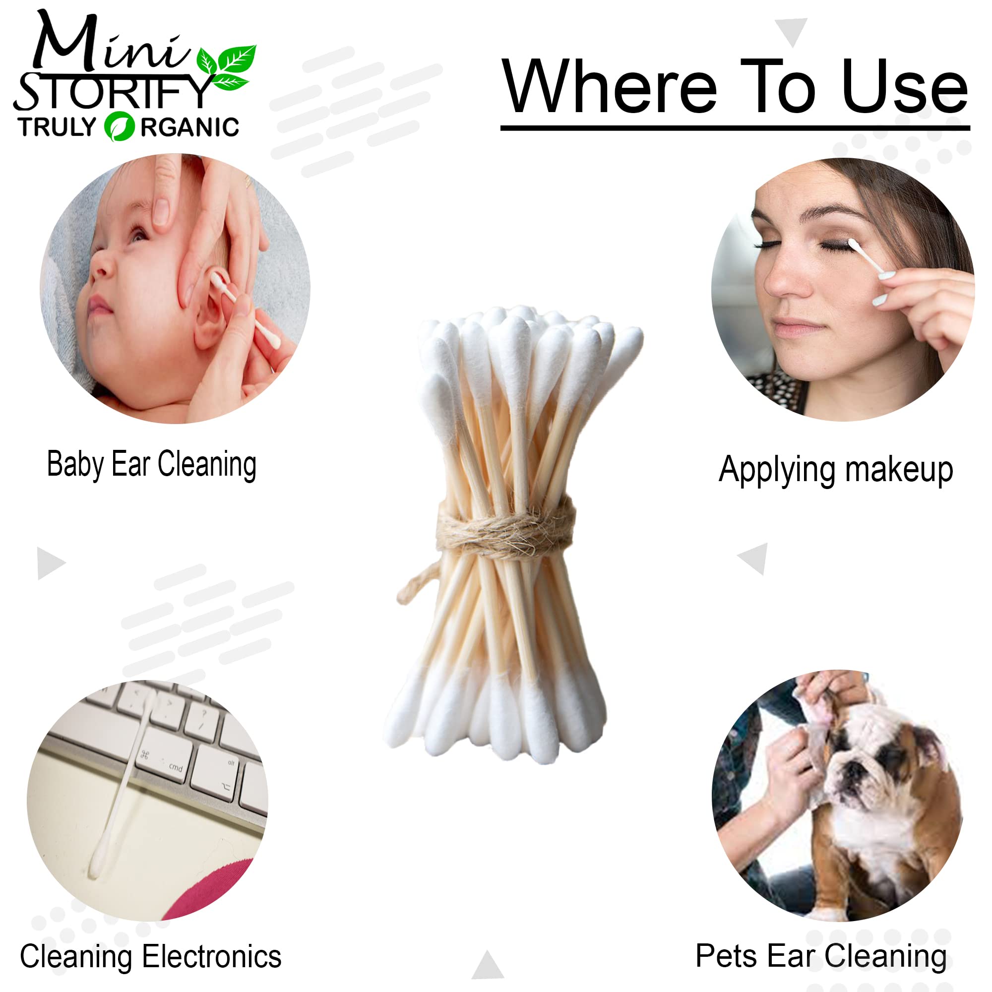 Eco-Friendly Bamboo Cotton Swabs (80 Count) & Kids Bamboo Toothbrushes (2 Pack) for Oral Care | Natural Loofah Sponge Body Scrubber & Reusable Bamboo Straws (8 Inch, 10 Pack) - Perfect for Sustainable Bathroom Essentials, Travel Hygiene Kits & Zero-Waste Lifestyle