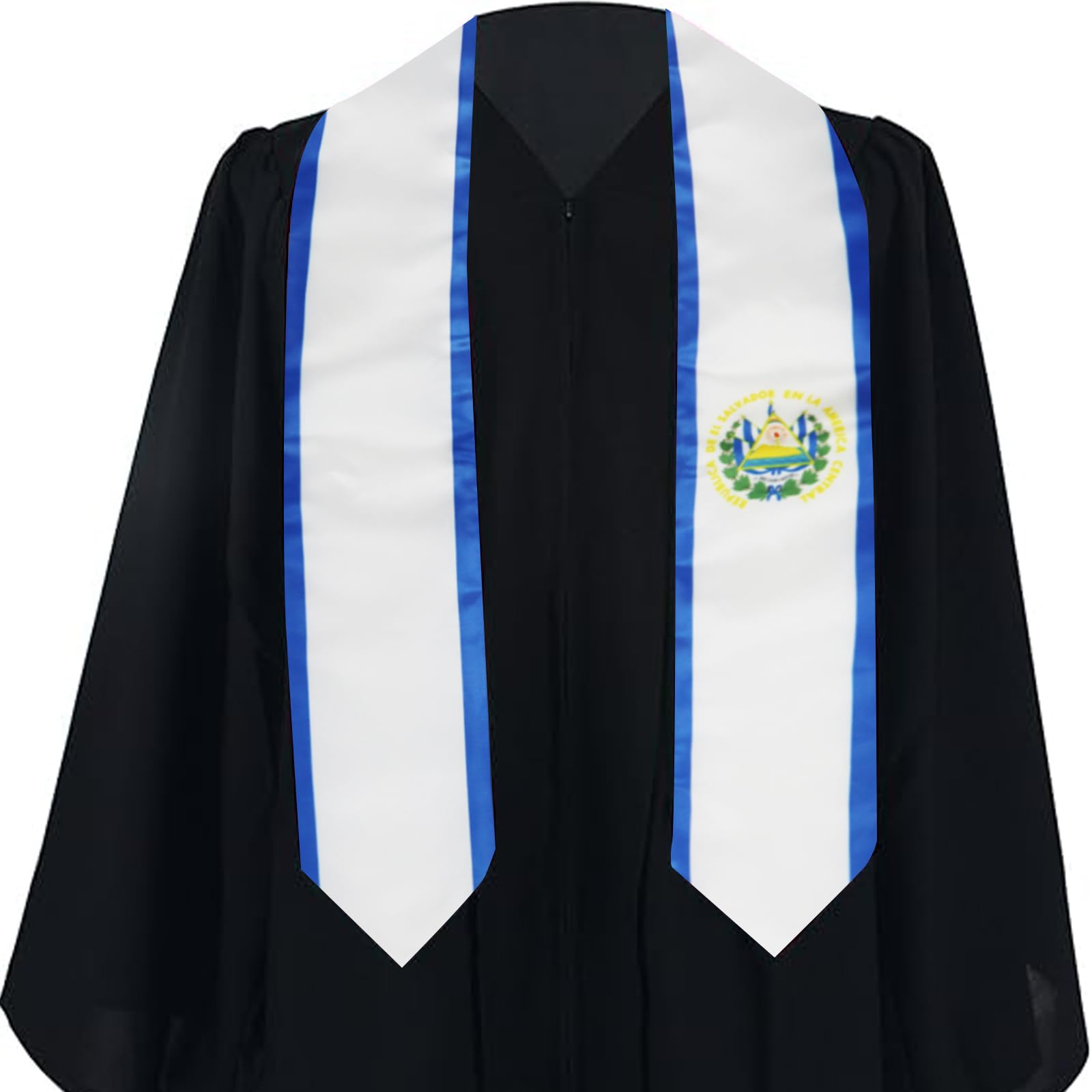 El Salvador Flag Graduation Stole - International Student Study Abroad Sash for Men & Women - Commencement Shawl Scarf for University Graduation Ceremony | Perfect for Cultural Pride & Academic Achievements