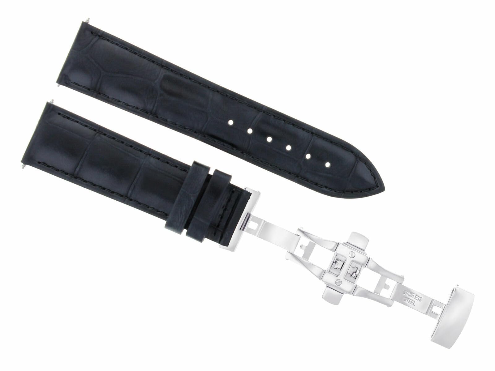 22mm Leather Watch Band for Nixon Passport Na321001 - Black Replacement Strap for Men & Women