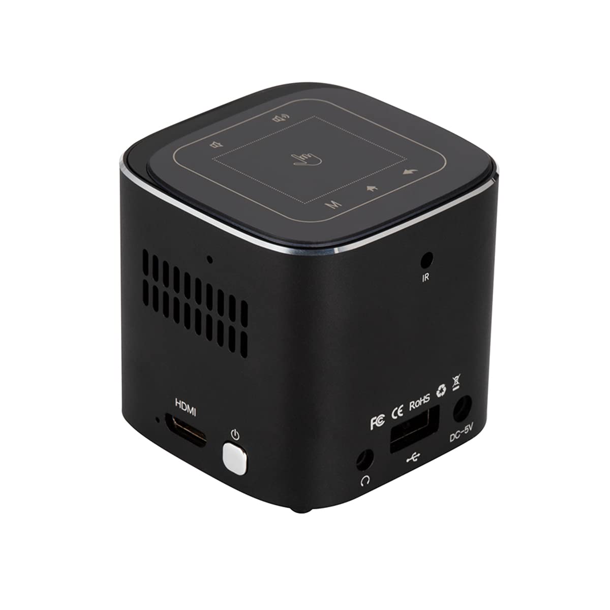 Mini Portable Projector with LED DLP Technology | Built-in Touch Pad, Screen Sharing for Android/iOS | Dual-Band WiFi (2.4G/5G), Bluetooth & HDMI/USB Connectivity | Compatible with iPhone, iPad & Android Phones | Perfect for Home Theater, Outdoor Movies & Business Presentations - Black
