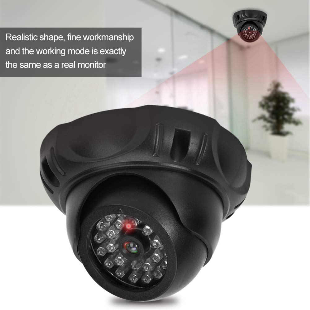 Fake Dome Security Camera with LED Light - Dummy Surveillance Camera for Supermarkets, Hotels, Parking Lots & Libraries | Deter Crime & Enhance Safety