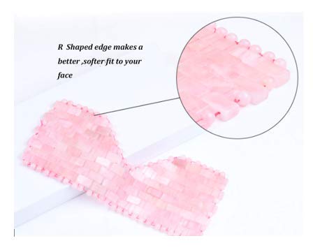 100% Natural Rose Quartz Cooling Eye Mask for Fatigue Relief & Stress Reduction - Beaded Stone Therapy Eye Mask for Relaxation, Sleep & Skincare - Perfect for Spa, Travel & Home Use