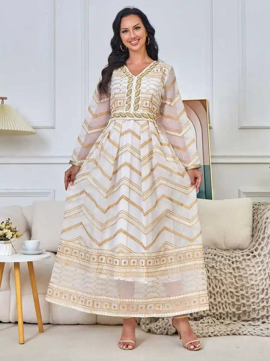 Elegant Eid Embroidery Caftan Dress for Women - Party & Wedding Guest Outfit - Moroccan Kaftan #25203 | Perfect for Special Occasions, Festivals and Evening Events