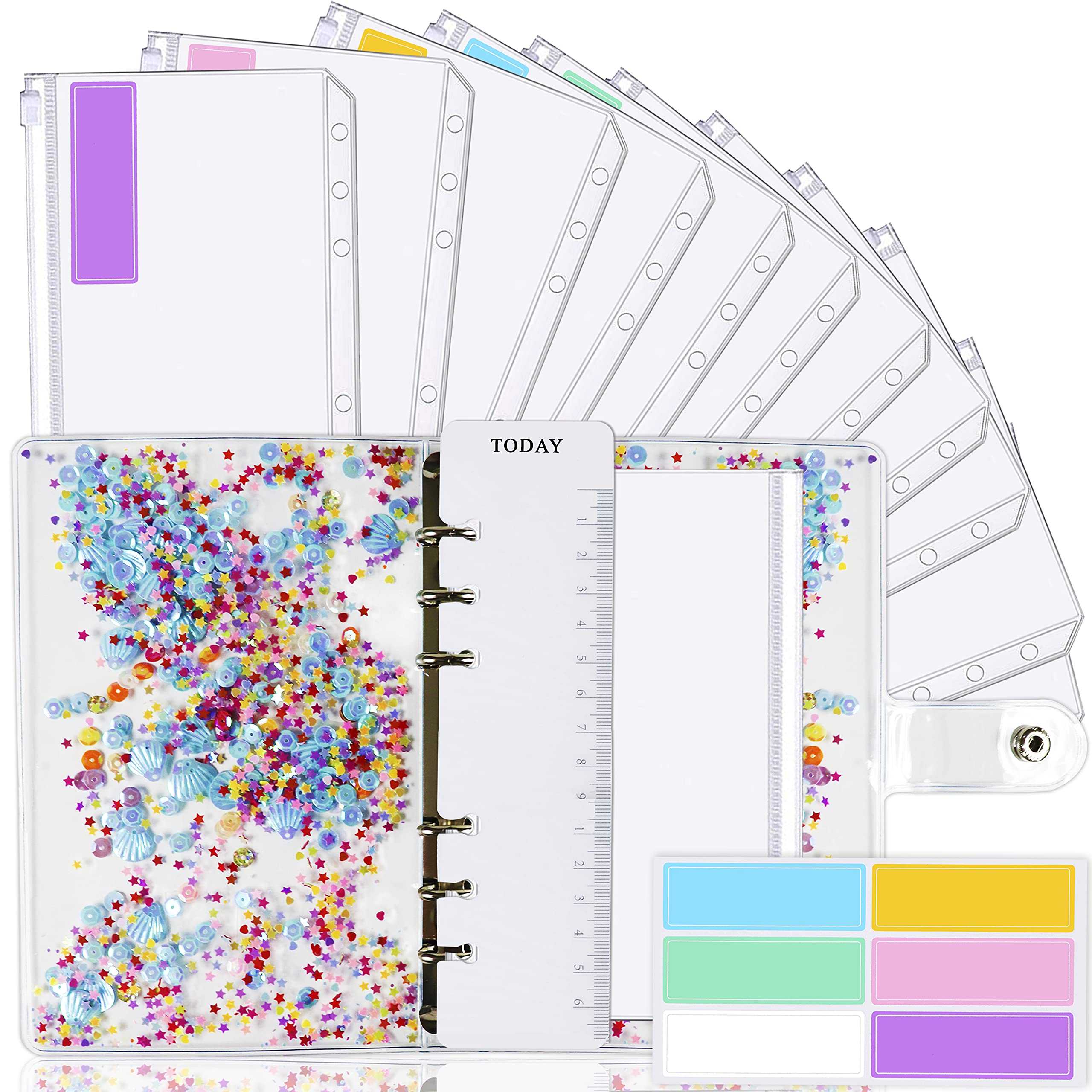 Sea Shell Money Organizer for Budgeting - Cash Budget Binder with Envelopes, Personal Finance Organizer for Saving & Expense Tracking | Perfect for Cash Envelope System, Home Budgeting & Financial Planning