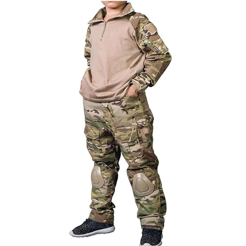 EMERSONGEAR Tactical Airsoft Uniform Set for Boys - Military BDU Camo Combat Pants & Shirt - Perfect for Airsoft, Hunting, and Outdoor Adventure Activities