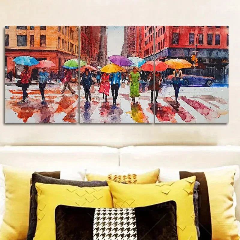 3-Piece New York City Streets Wall Art Set - Framed Canvas Prints 40x60cm (16x24in) | High Quality Australian Made Ready-to-Hang Decor for Living Room, Bedroom & Office