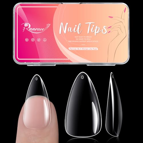 Short Clear Almond Fake Nails