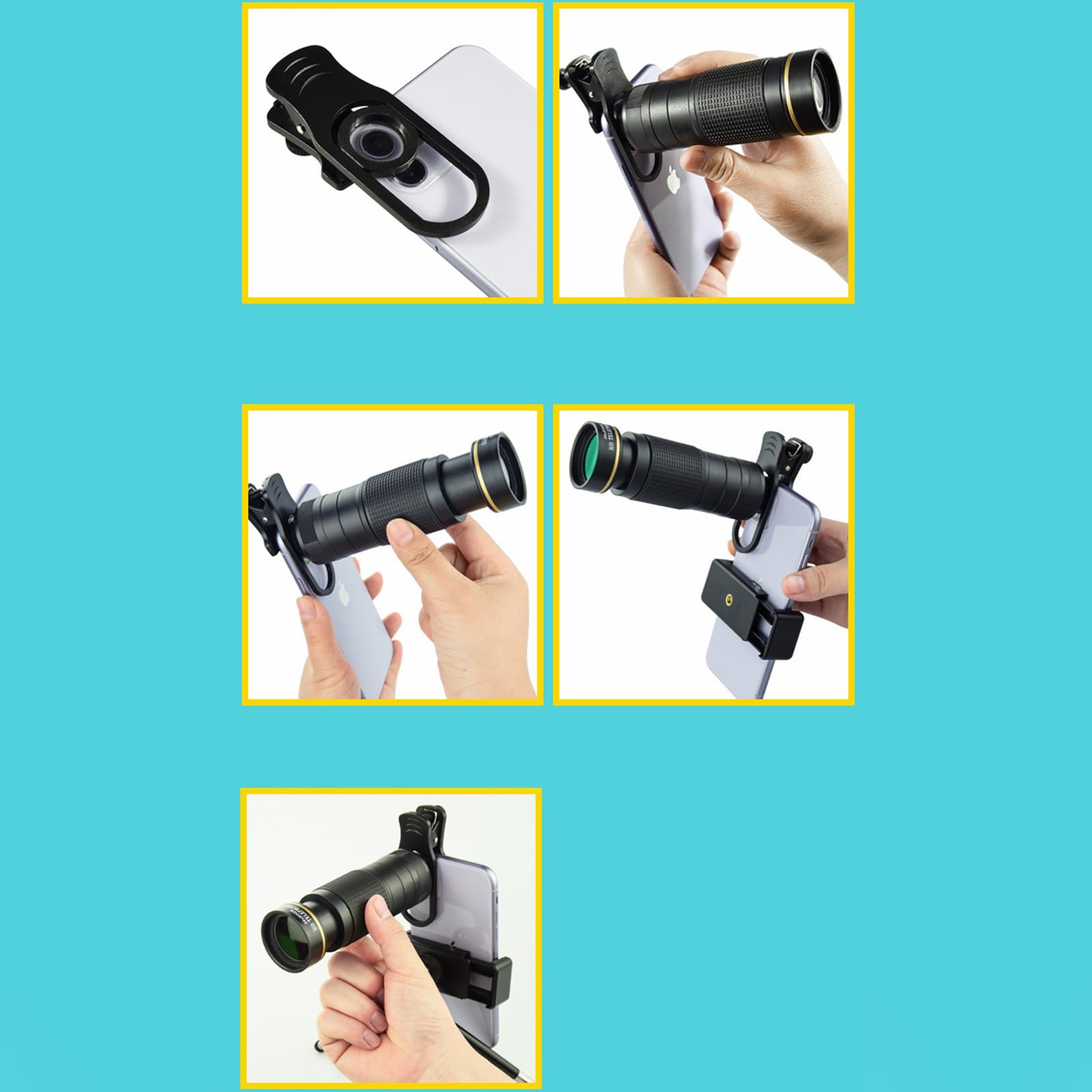 High-Powered Monocular Telescope for Smartphone - 12x50 HD Zoom Lens for Outdoor Bird Watching, Hiking, Camping & Hunting - Portable Monocular with Phone Adapter for Wildlife Observation & Nature Photography - Perfect for Travel, Safari, and Stargazing Adventures