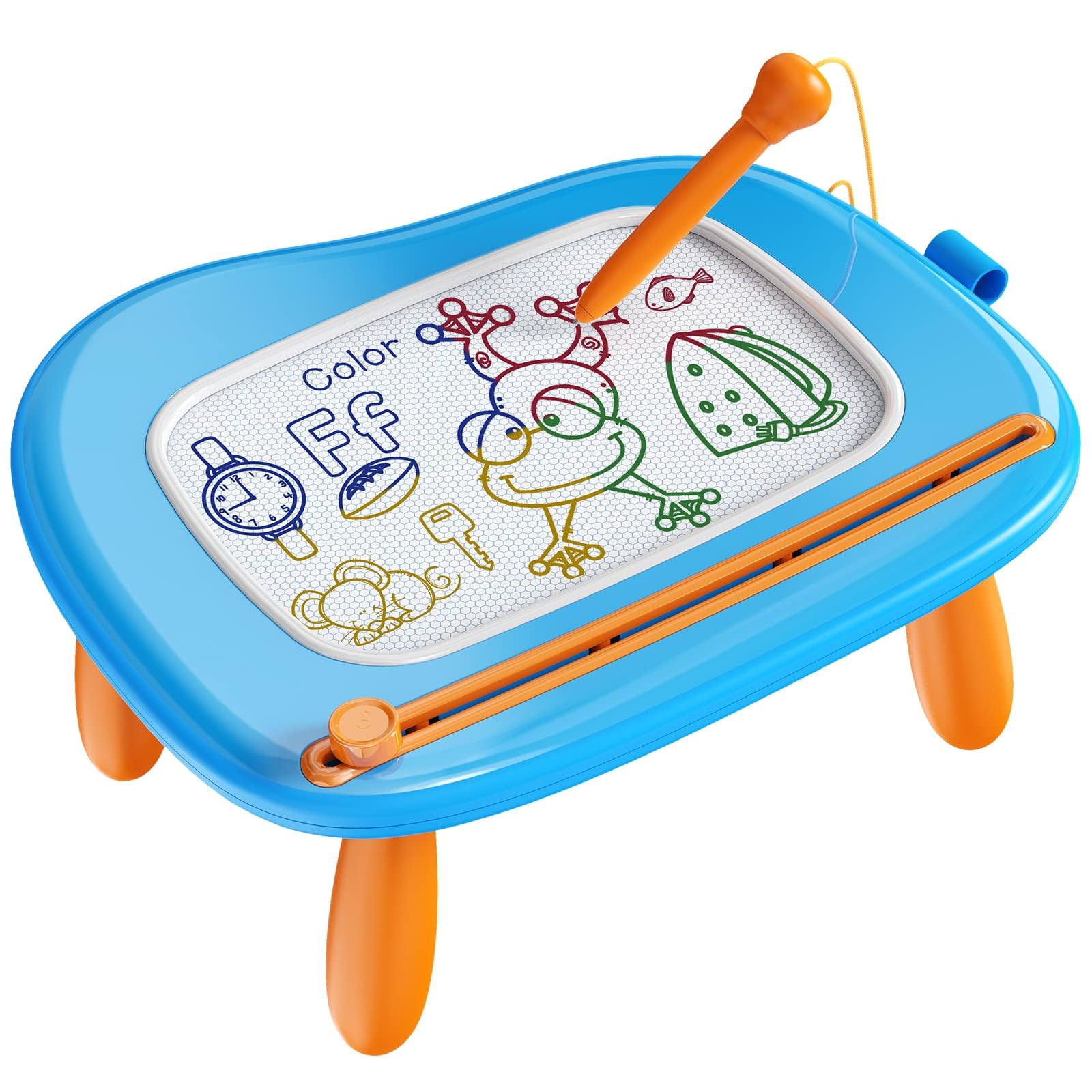 Bravokids Magnetic Drawing Board for Toddlers - Erasable Doodle Writing Pad with Sturdy Legs, Educational Preschool Learning Toy for Boys & Girls Ages 1-4 - Perfect Birthday Gift for Kids (Blue) | Fun Art Activity for Home, Travel & Classroom Use