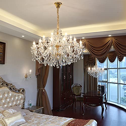 Bohemian Gold Crystal Chandelier - 8-Light Elegant Dining Room & Living Room Ceiling Light Fixture | Perfect for Home Decor, Wedding Venues & Luxury Interior Design