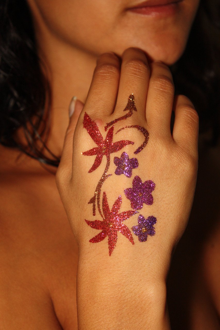 4 Leaf Clover Glitter Tattoo Stencils - 5 Pack Set for St. Patrick's Day, Halloween & Party Body Art