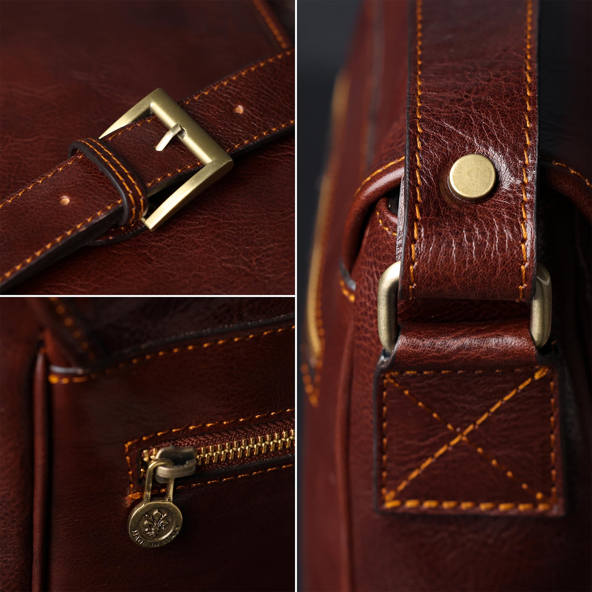 Premium Italian Leather Messenger Bag for Men - Handmade Crossbody Shoulder Bag with Time-Resistant Quality | Perfect for Work, Travel & Daily Commute