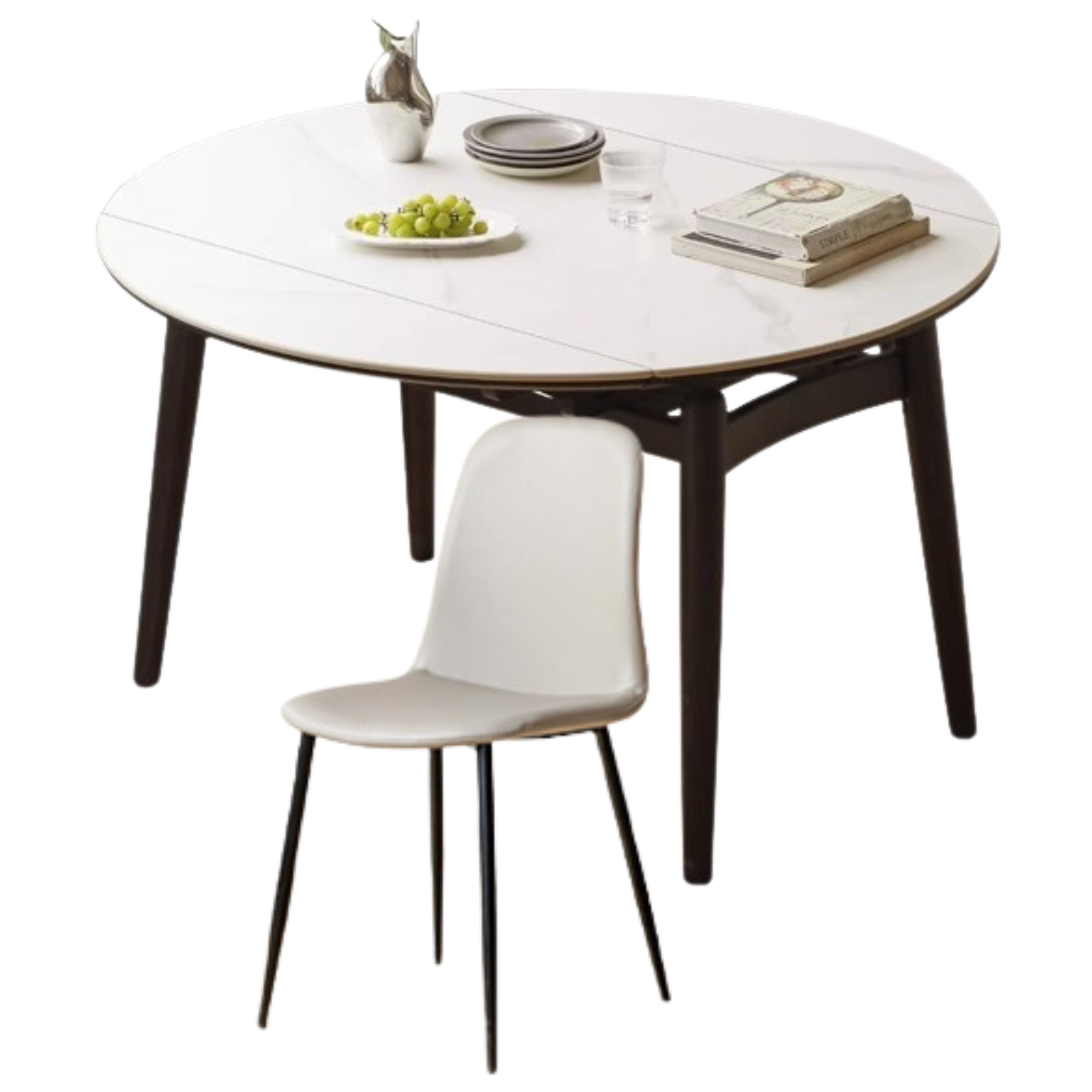 Oak Solid Wood Extendable Dining Table - Light Luxury Rock Design for Modern Home & Entertaining | Perfect for Small Spaces & Dinner Parties