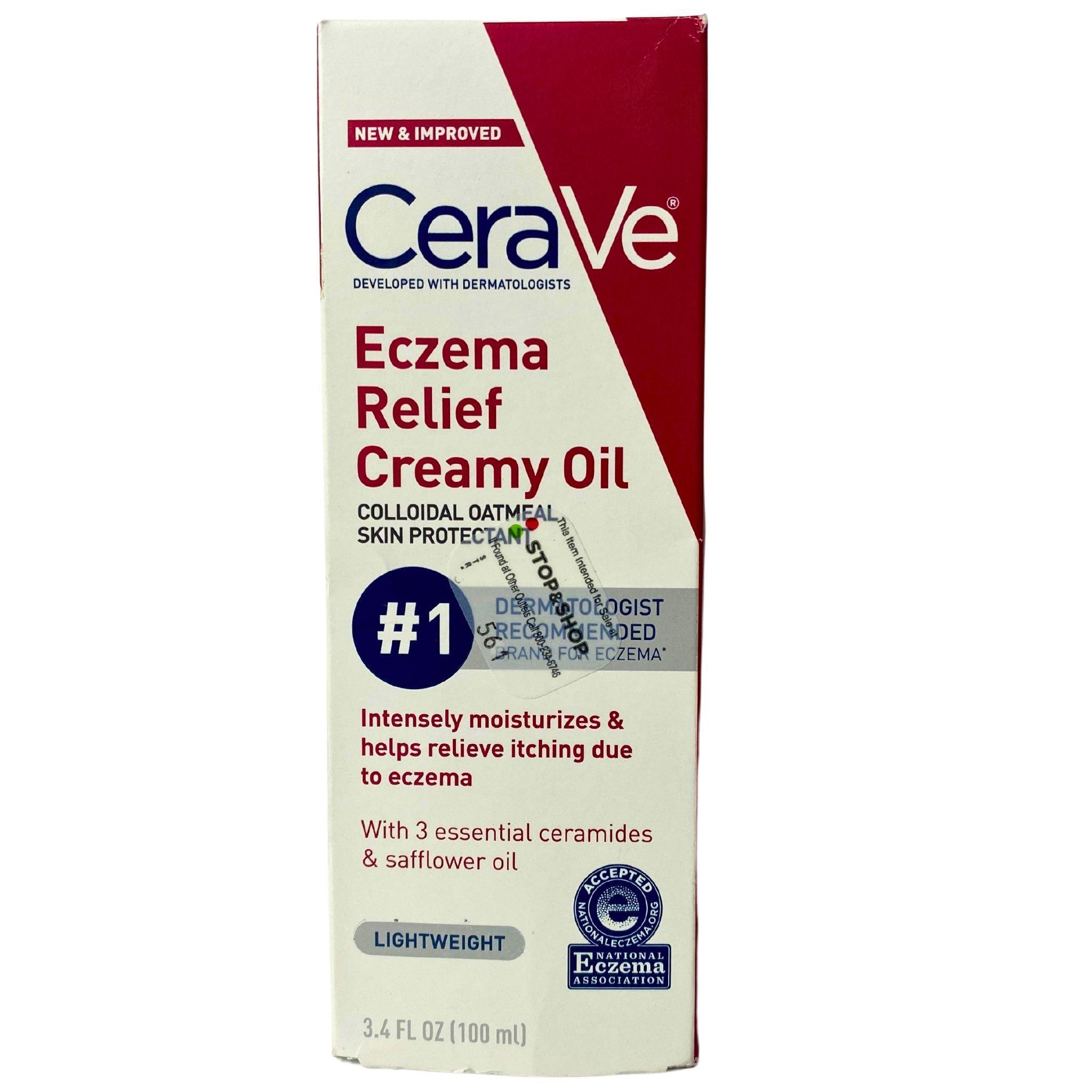 CeraVe Eczema Relief Creamy Oil 3.4oz (50 Pack) - Soothing Moisturizer for Dry, Itchy Skin - Perfect for Daily Use at Home & Travel