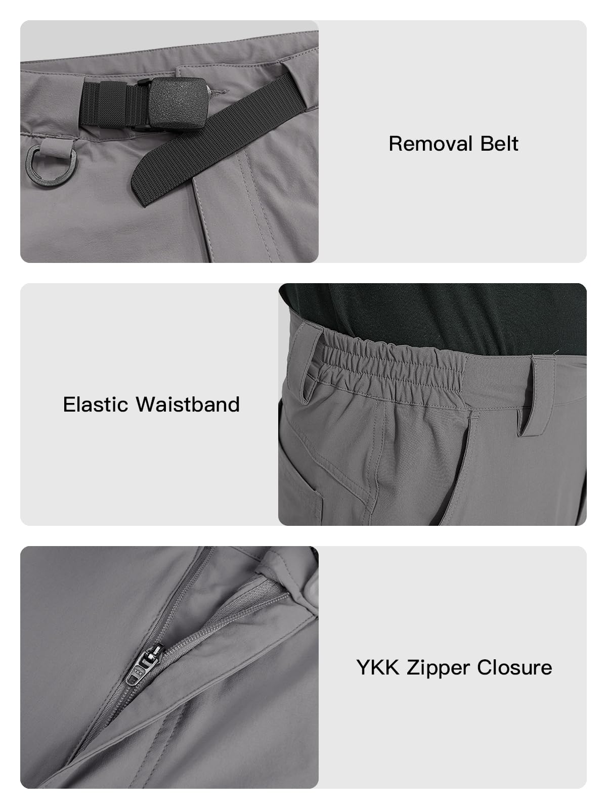 FREE SOLDIER Men's Cargo Hiking Shorts - Lightweight Quick-Dry Tactical Shorts with Belt & Multiple Pockets - Perfect for Outdoor Adventures, Casual Work, Golf & Travel