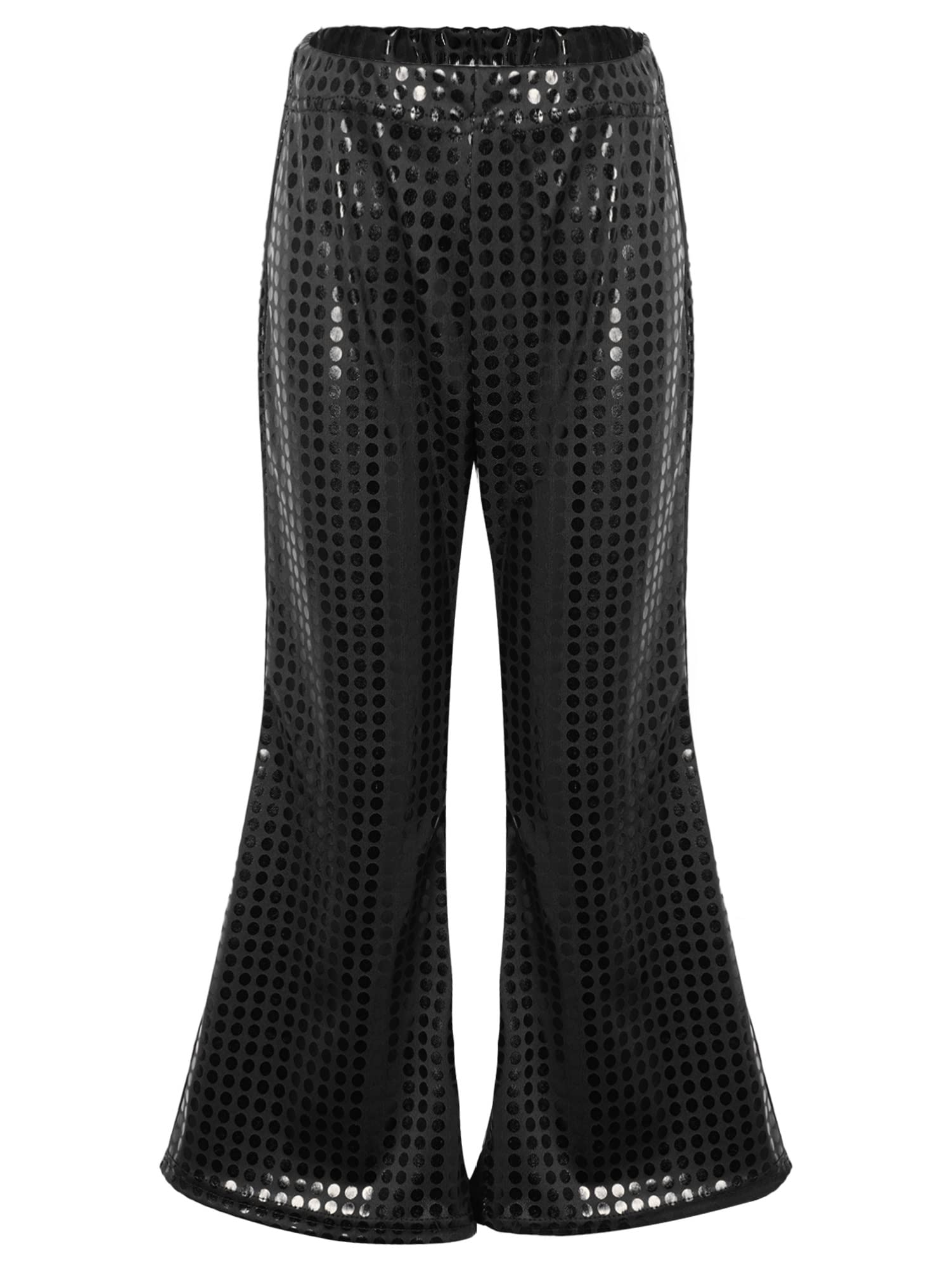 CHICTRY Girls' Shiny Sequin Dance Pants - Wide Leg Bell Bottom Jazz Pants for Kids - Disco, Ballet, Hip Hop & Performance Costume (Perfect for Dance Recitals, Parties & Stage Performances)