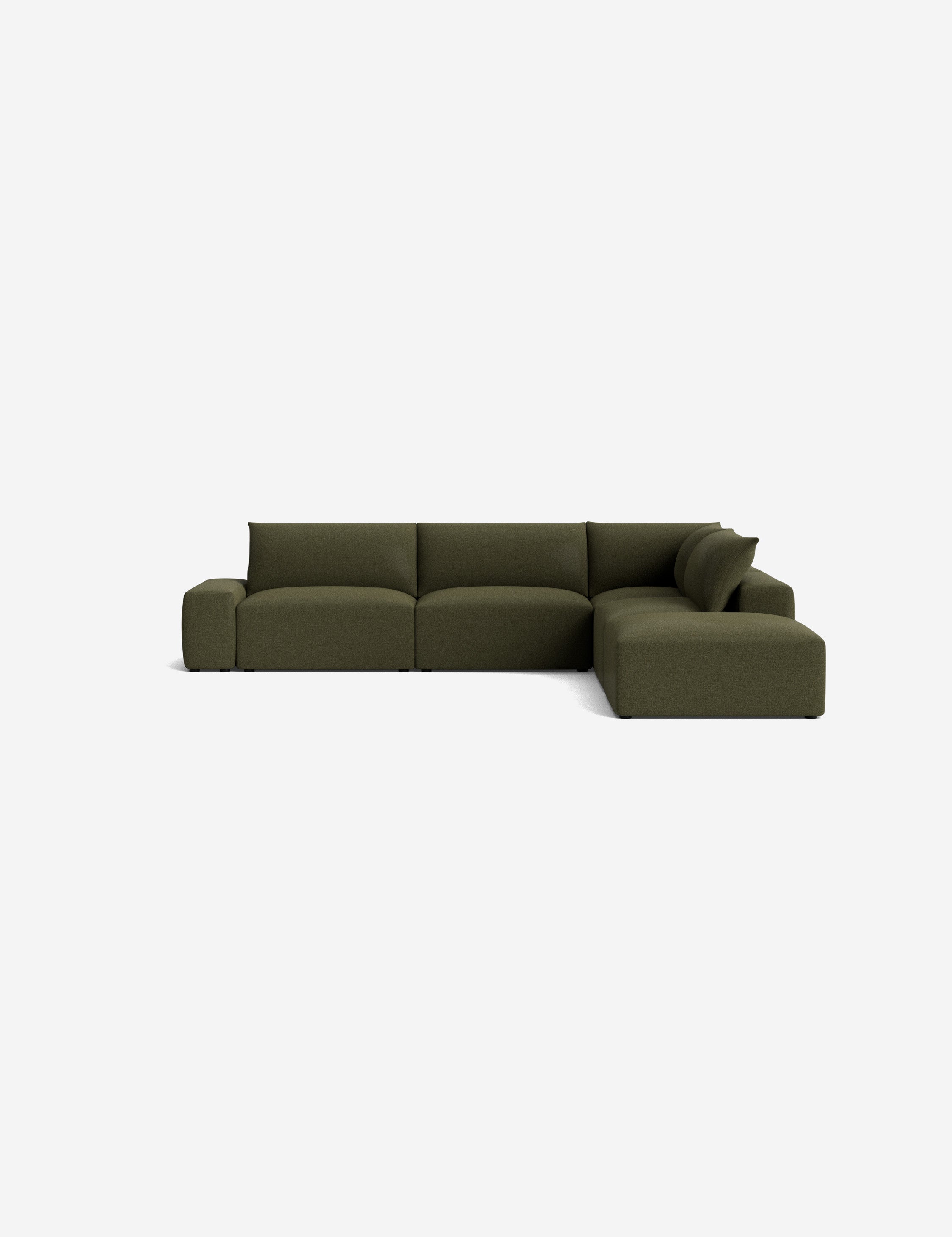 Brinley Chaise Sectional Sofa - Modern L-Shaped Couch with Chaise Lounge for Living Room, Family Room & Home Theater - Comfortable Fabric Upholstery