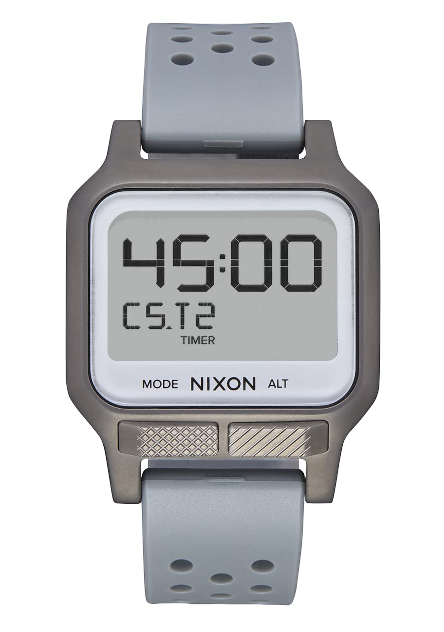 NIXON Heat A1320 Digital Sports Watch for Men & Women - 38mm Ultra Thin Lightweight Design with LCD Display - 100M Water Resistant for Swimming, Running & Workouts - 20mm PU Strap - Perfect for Gym, Outdoor Activities & Everyday Wear