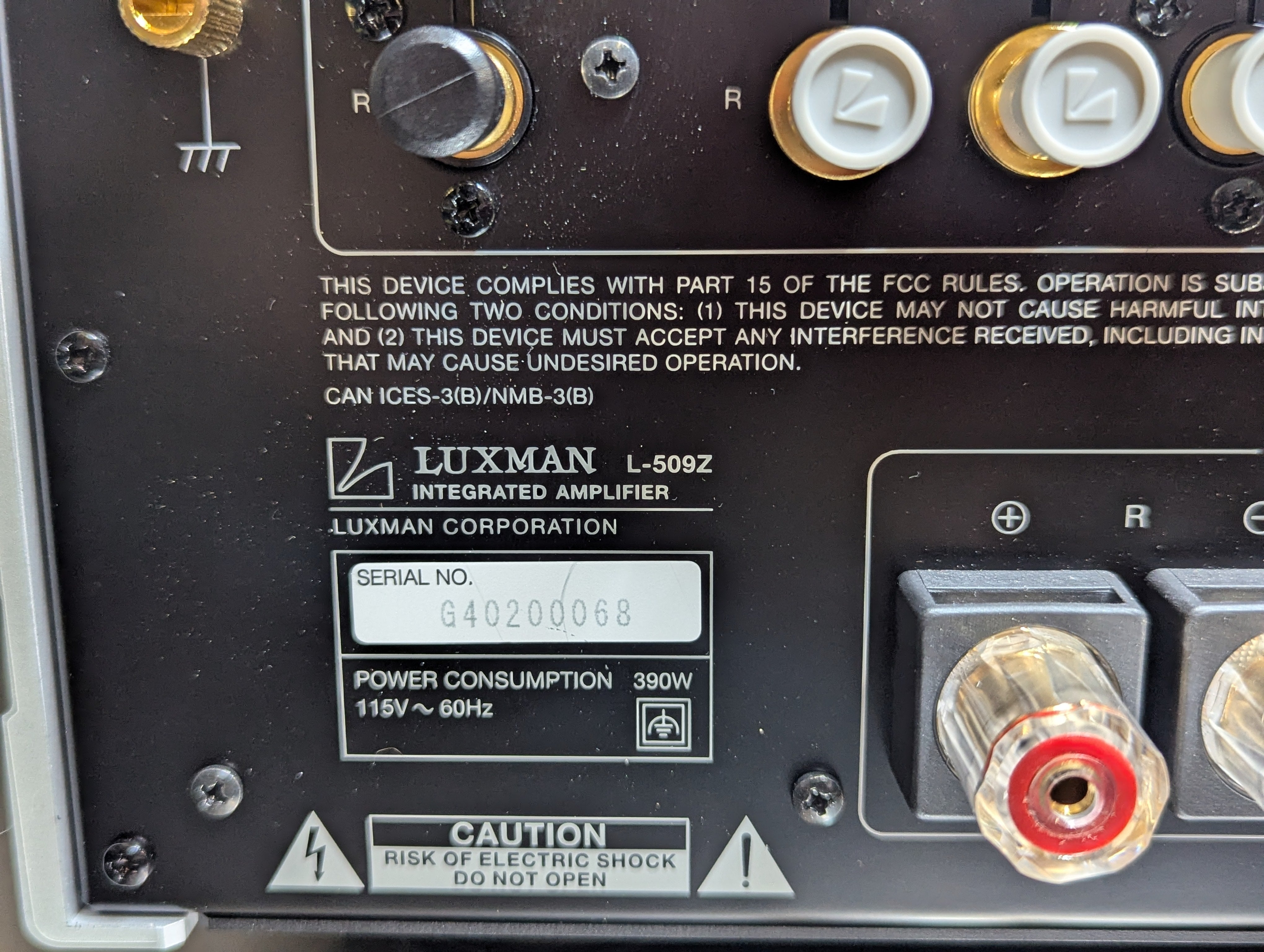 Luxman L-509Z Integrated Stereo Amplifier - High-End Audio Equipment for Home Theater & Music Listening - Like New Condition