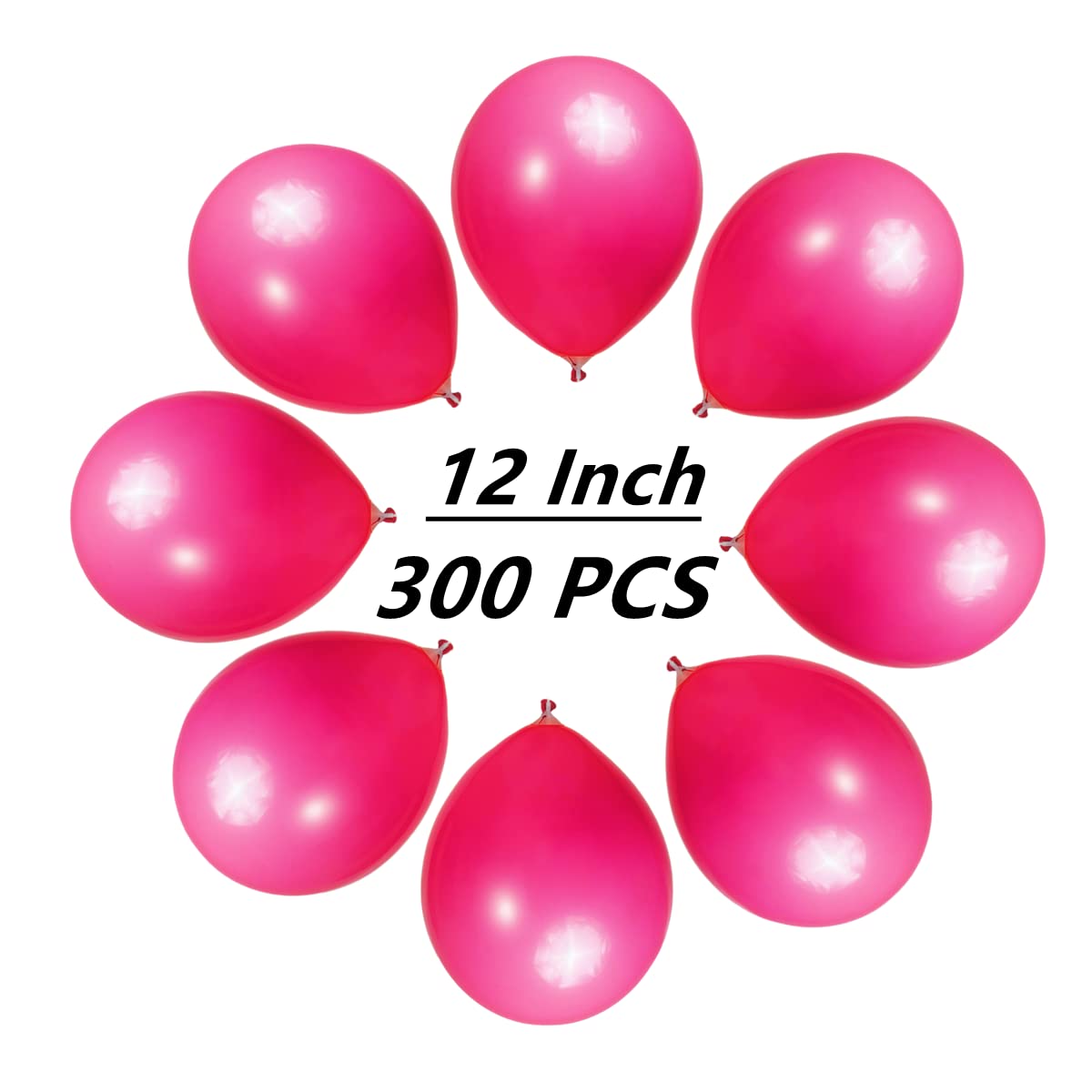 300 Pack 12 Inch Dark Pink Latex Balloons - Bulk Party Balloons for Birthday, Wedding, Baby Shower & Holiday Decorations - Perfect for Indoor & Outdoor Events