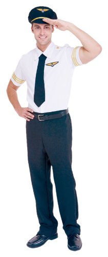 Men's Pilot Costume - Authentic Aviator Uniform Halloween Cosplay Outfit for Adults | Perfect for Halloween, Cosplay, Themed Parties & Aviation Enthusiasts