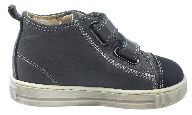 Falcotto Toddler High Top Sneakers for Boys & Girls - Star Design, Black Anthracite | Comfortable Kids Tennis Shoes for Playground, School & Daily Wear