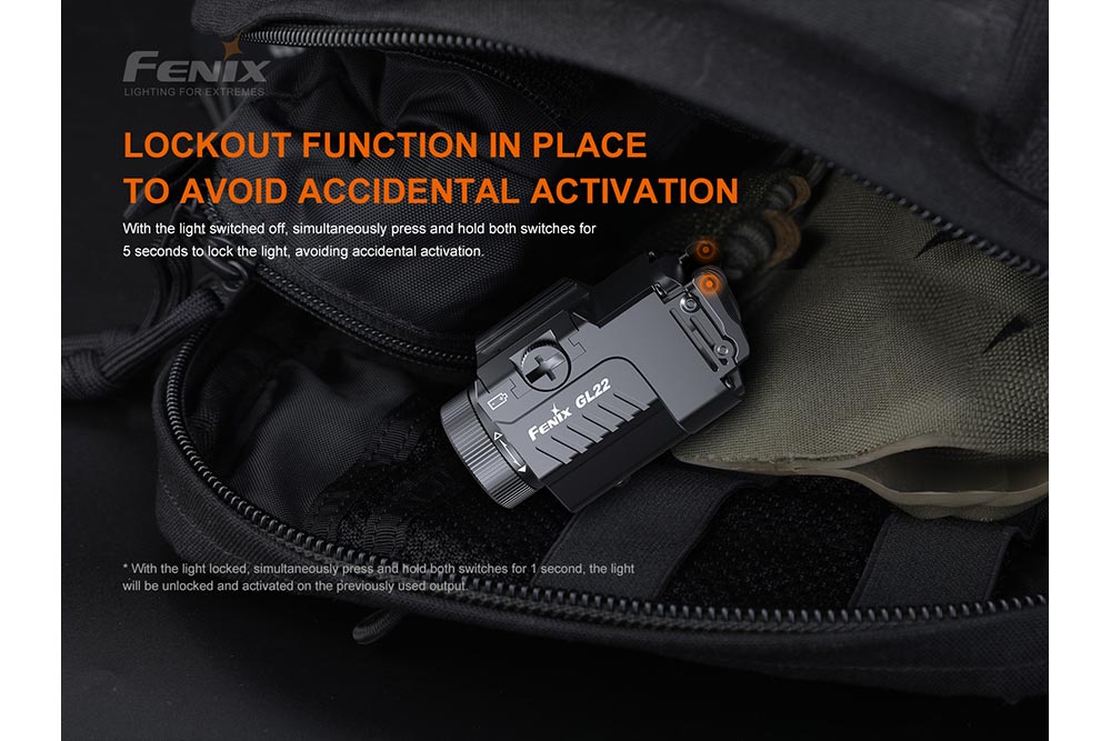 Fenix GL22 Tactical LED Flashlight with Red Laser Sight - Perfect for Hunting, Camping & Emergency Situations