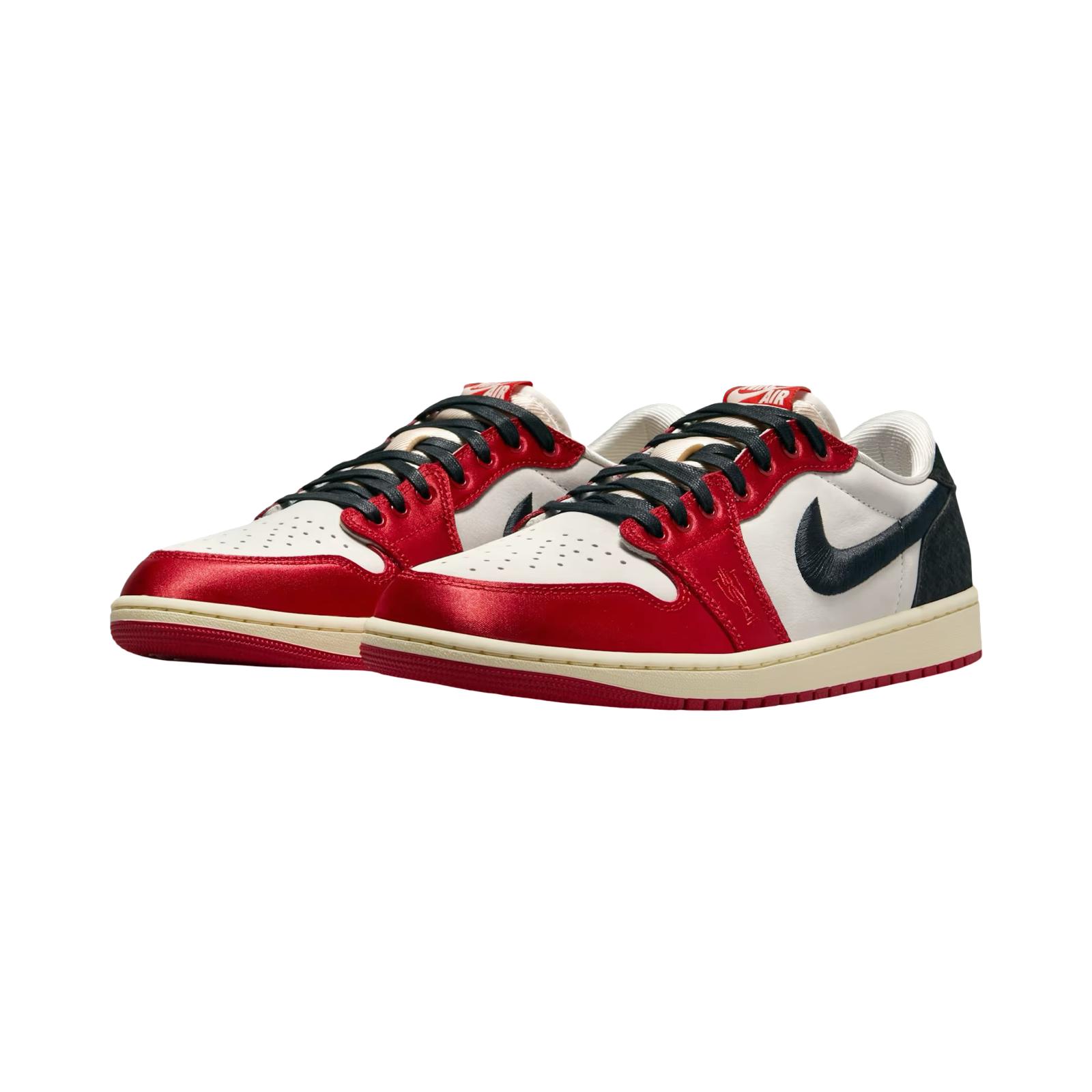 Air Jordan 1 Low OG SP Trophy Room Sneakers in Sail, University Red & Black - Perfect for Streetwear, Basketball & Sneaker Collectors