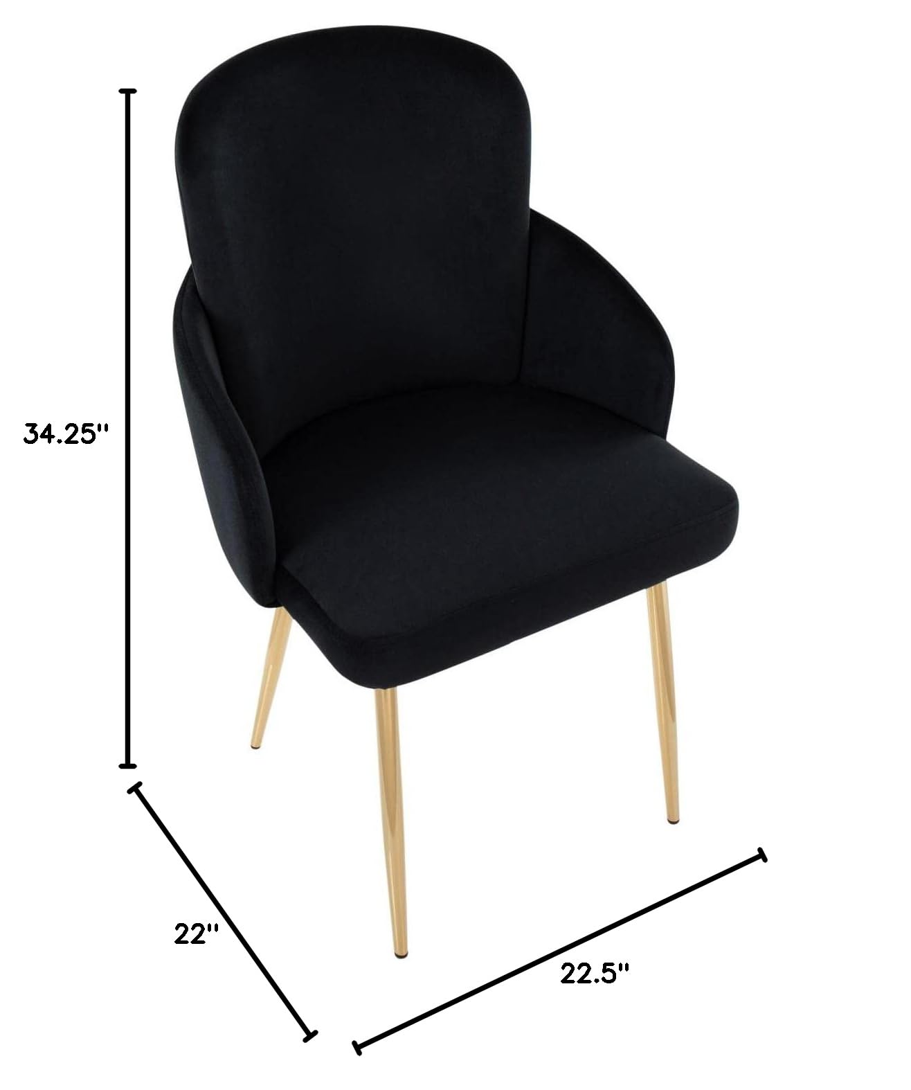 LumiSource Dahlia Upholstered Dining Chairs Set of 2 - Modern Kitchen Chairs for Dining Table - Comfortable Contemporary Seating for Home, Restaurant & Office Use